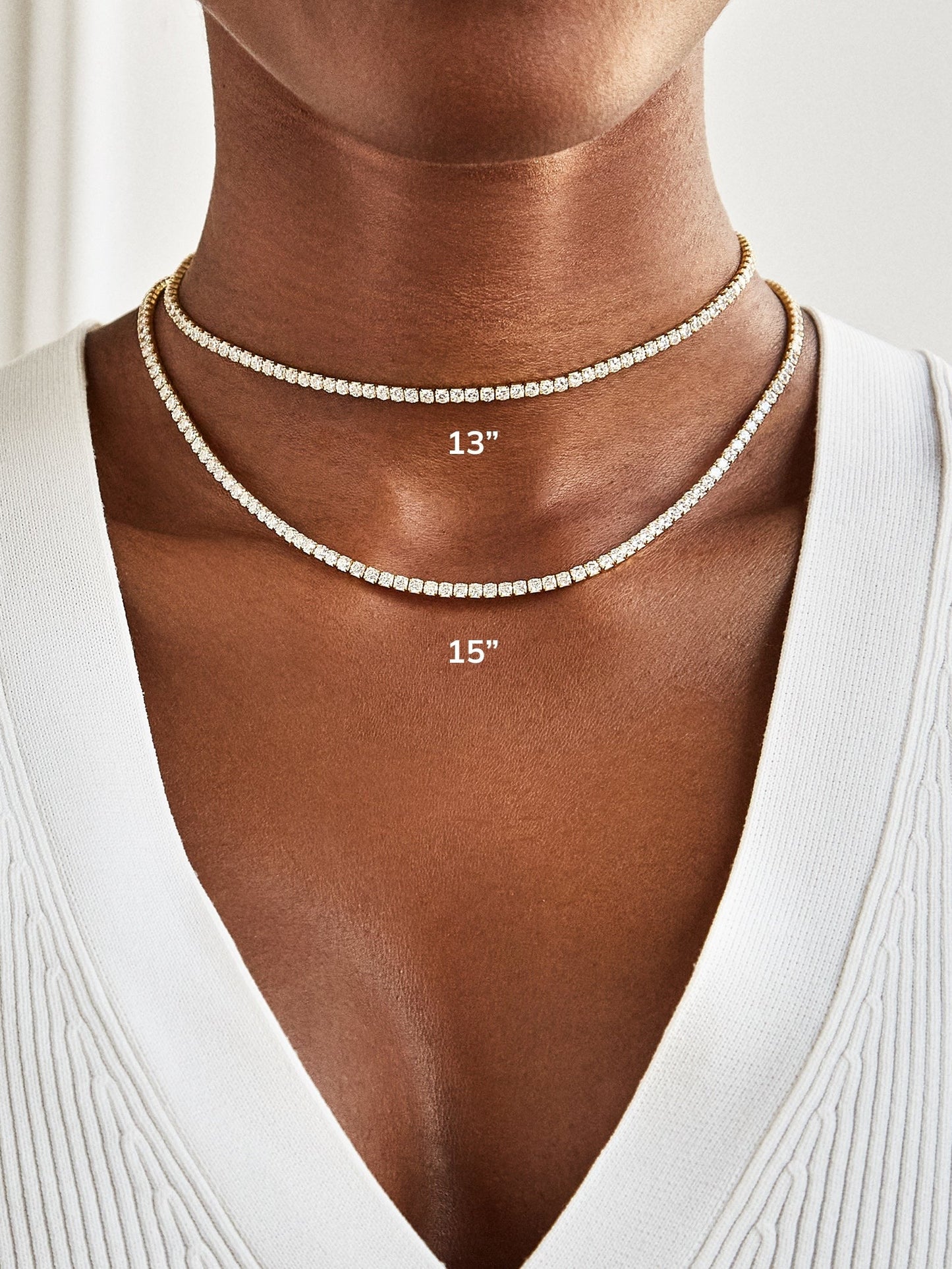 Julia 14K Gold Adjustable Tennis Necklace - Gold/Pavé