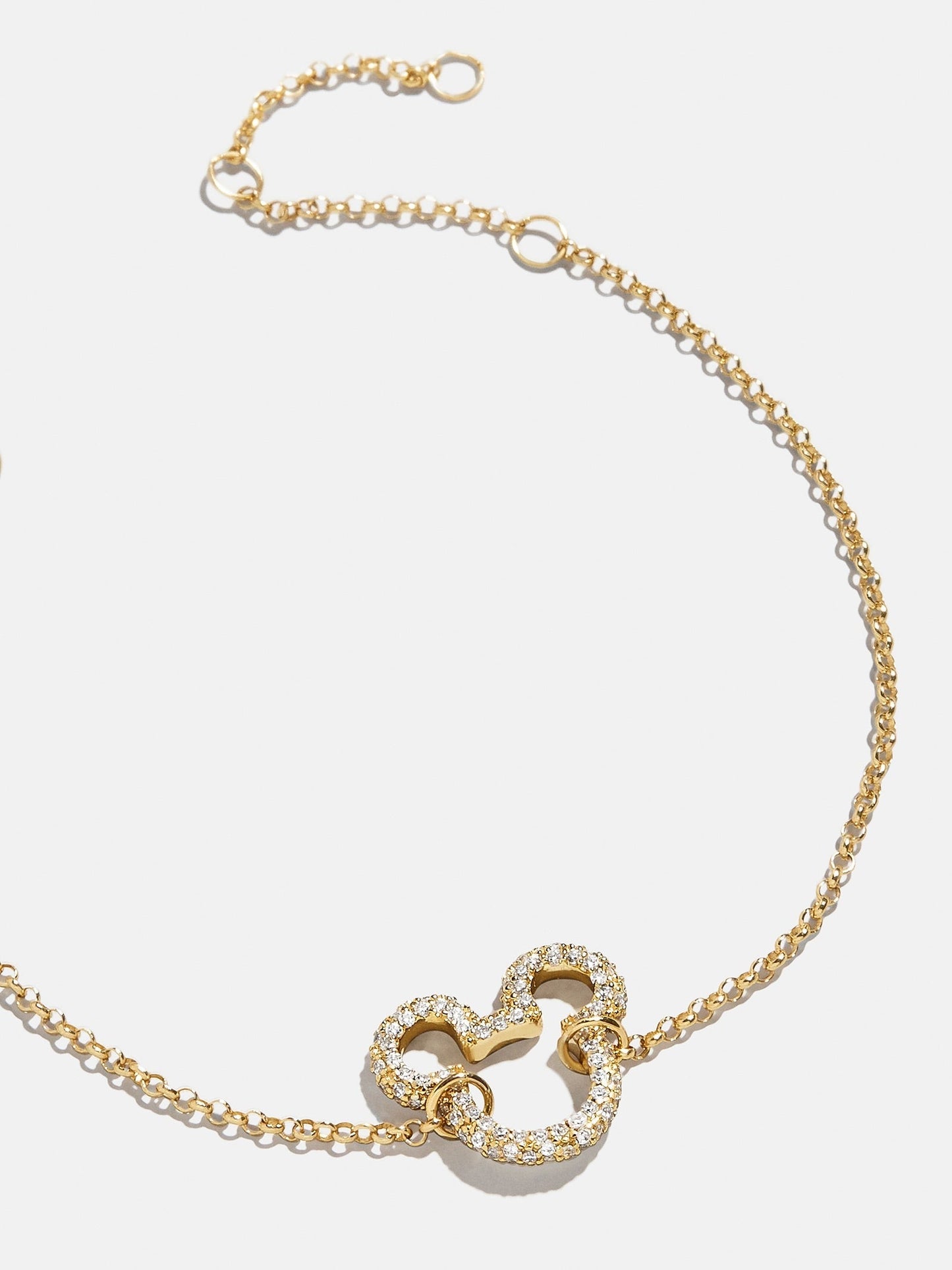 Disney Mickey Mouse 18K Gold Plated Sterling Silver Pavé Bracelet - Gold/Pavé