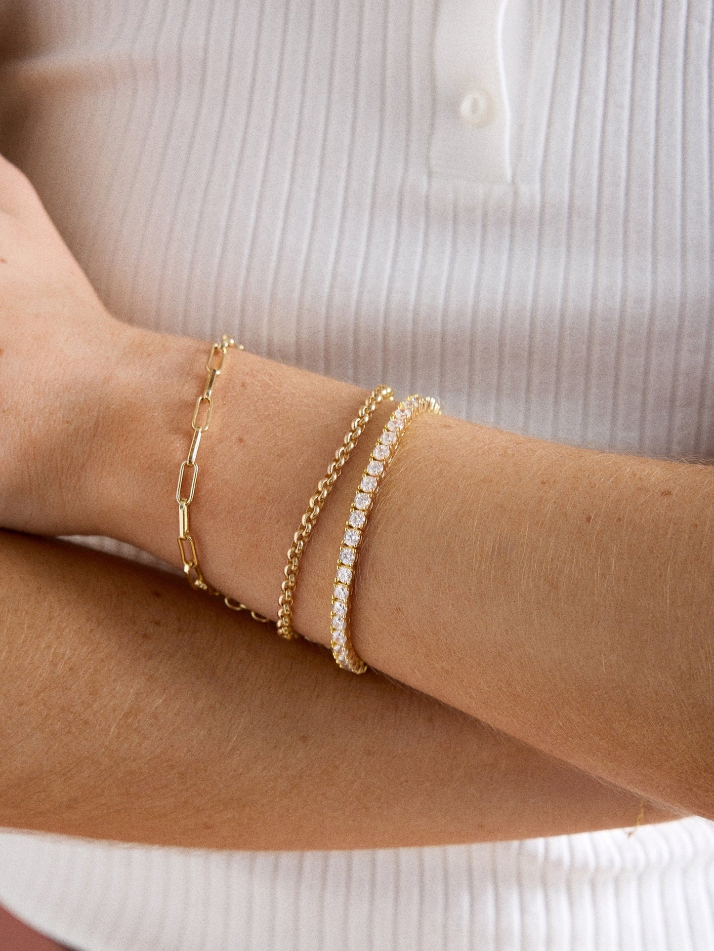Billie 18K Gold Tennis Bracelet - 18K Gold Plated Sterling Silver