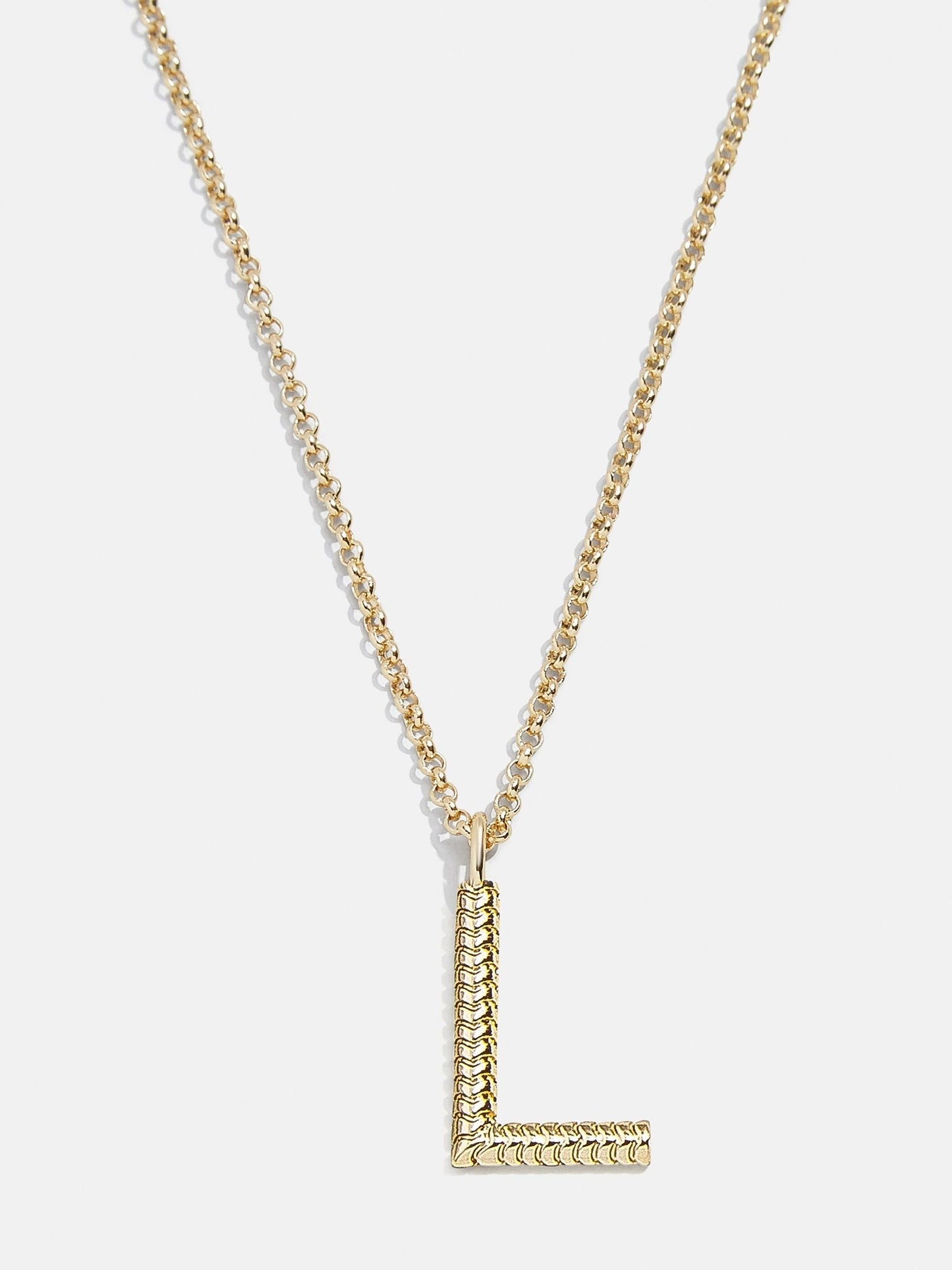 Classic Initial Necklace - Ribbed Initial
