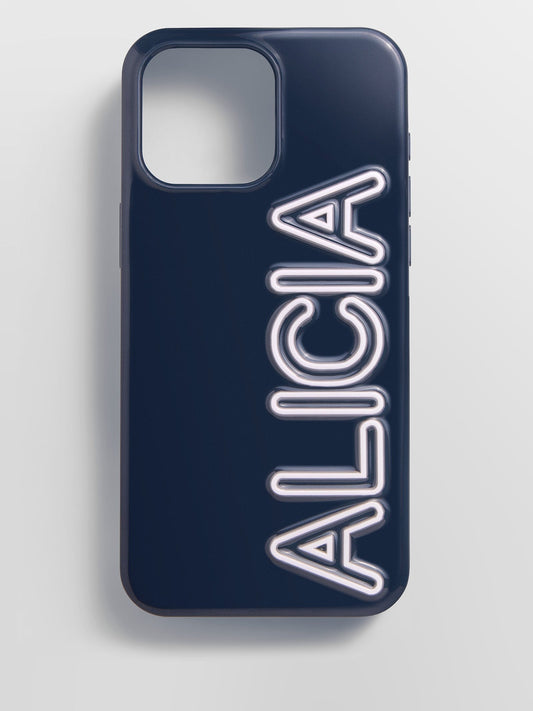 Fine Line Custom iPhone Case - Navy/White