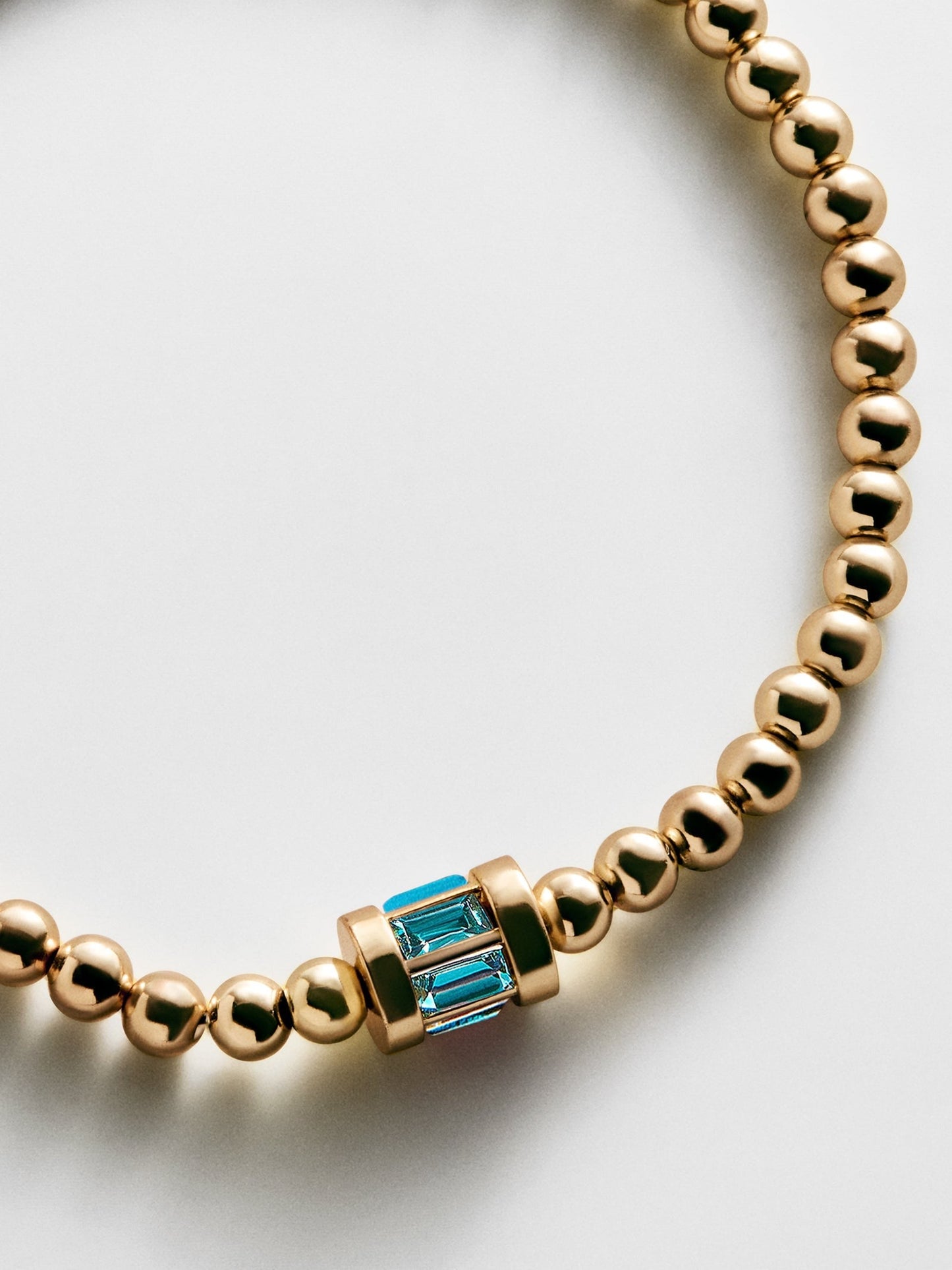 Tatum Baguette Pisa Bracelet - Blue Zircon
