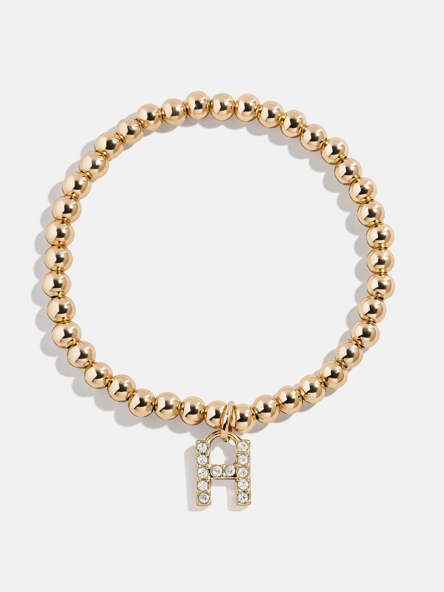 Gold/Pavé Dangle Charm Initial Pisa Bracelet - H