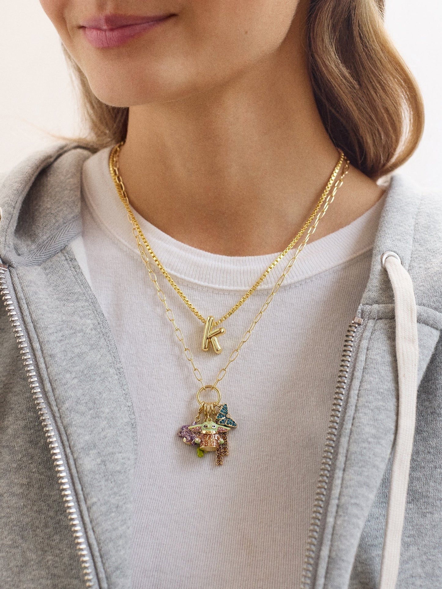 STAR WARSTM GROGUTM Cluster Charm Necklace - Gold/Green