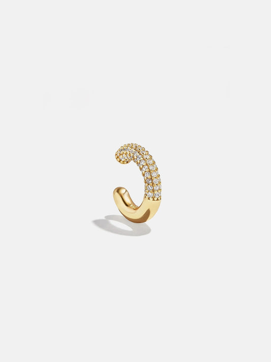 Demi 18K Gold Ear Cuff - Gold/Pavé
