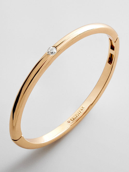 Nadia Classic Hinge Bangle - Classic Thin Gold Single Bezel