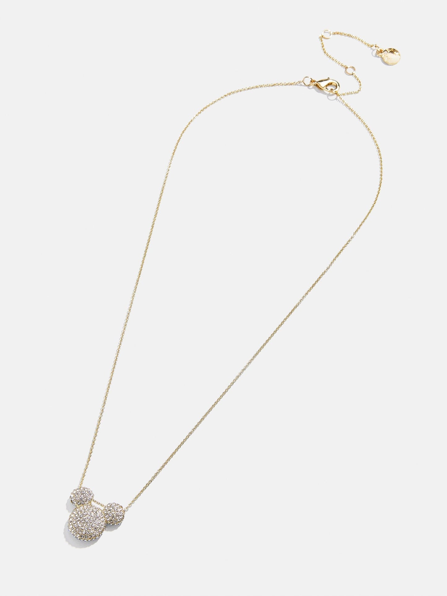 Mickey Mouse Disney Pavé Pendant Necklace - Gold/Pavé