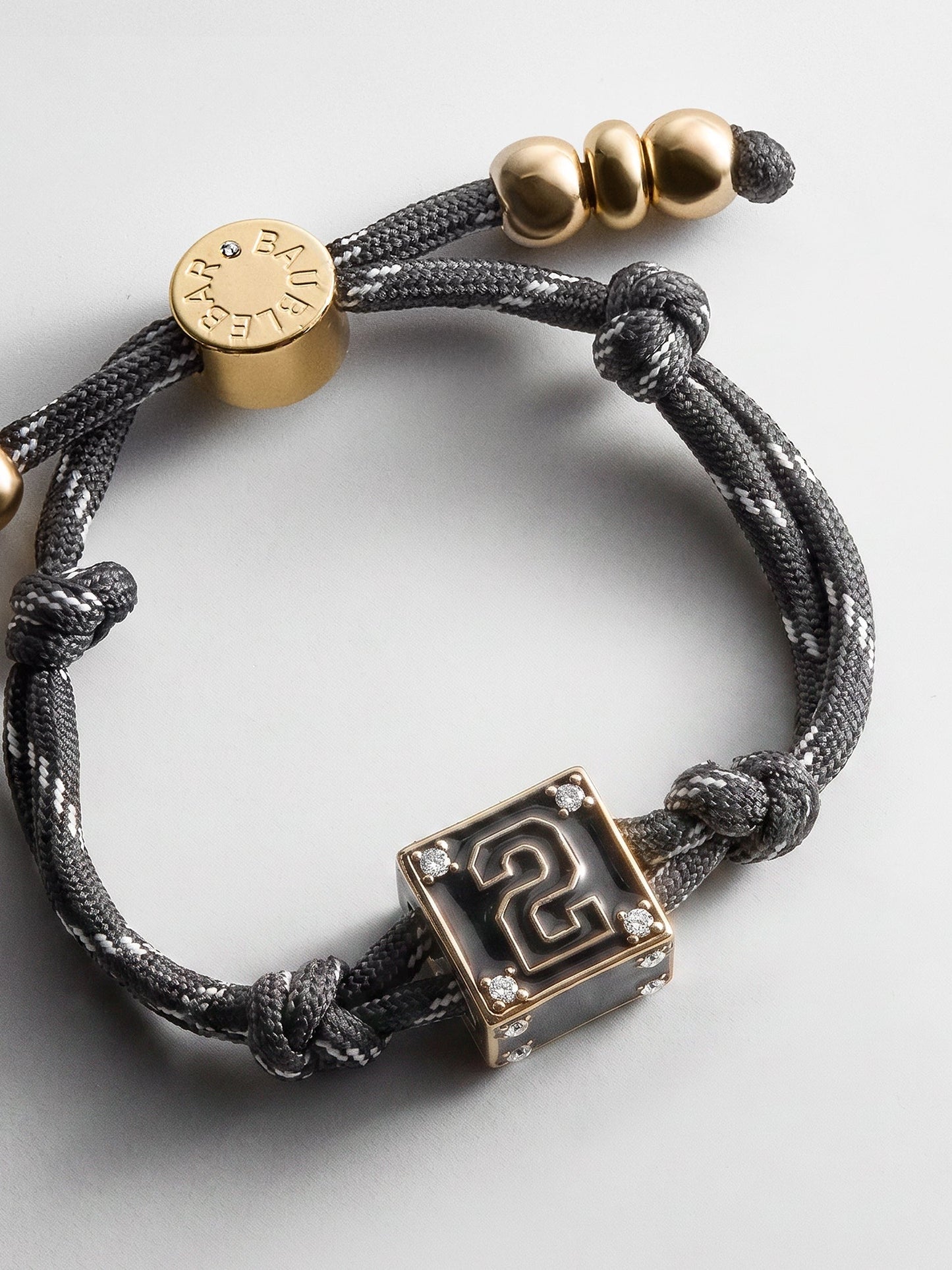 Block Party Varsity Number Custom Bracelet - Onyx Single Digit