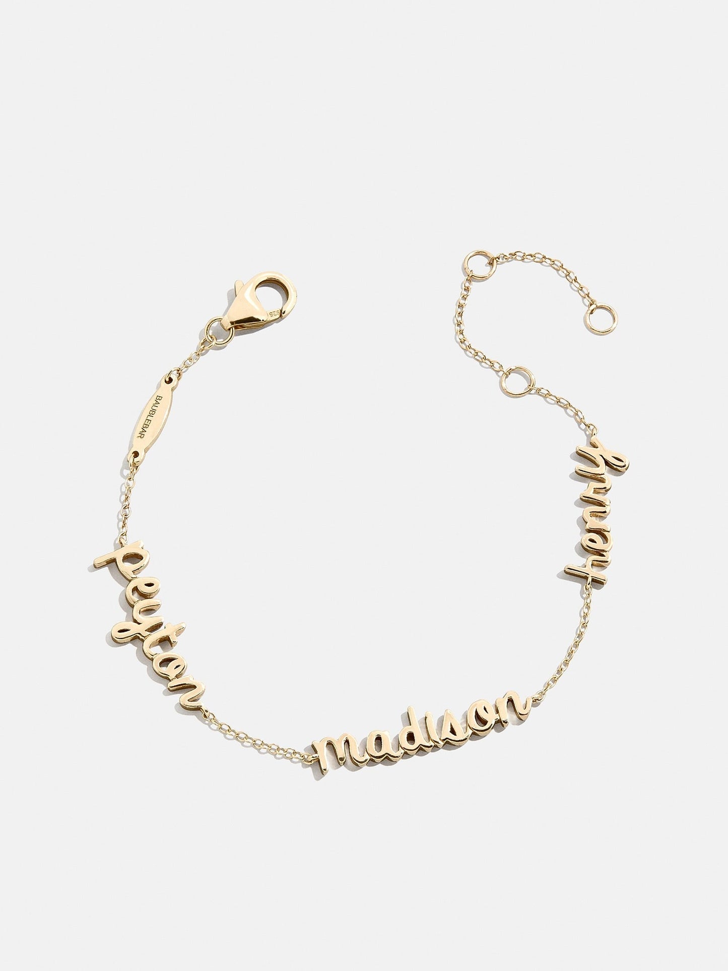 14K Gold Custom Script Multi Name Bracelet - 3 Names