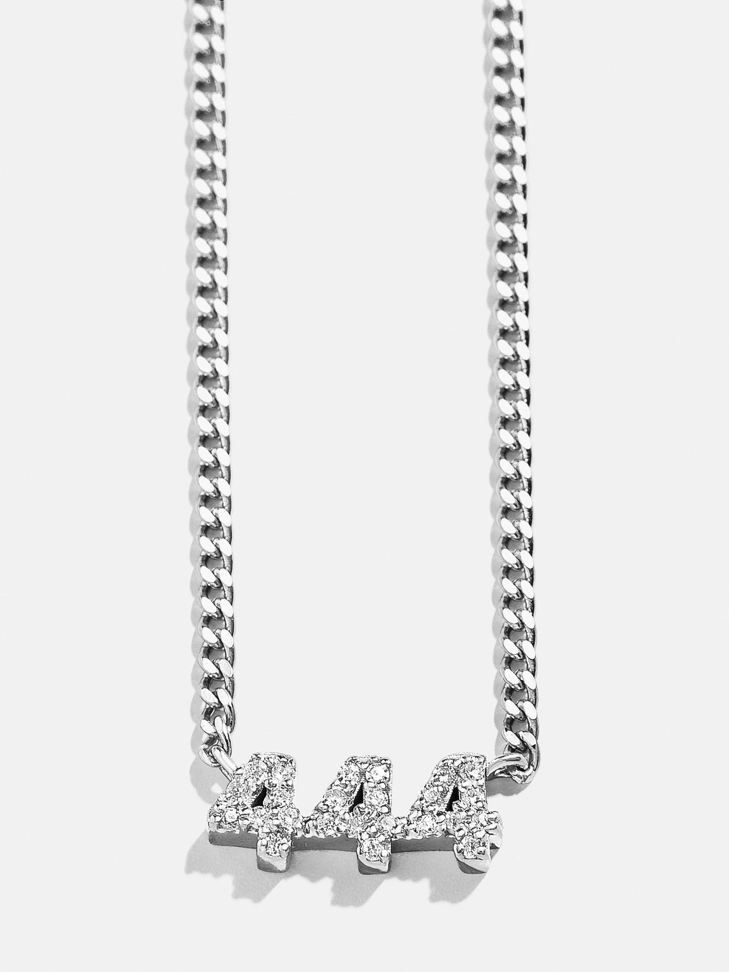 Sterling Silver Custom Angel Number Necklace - Silver