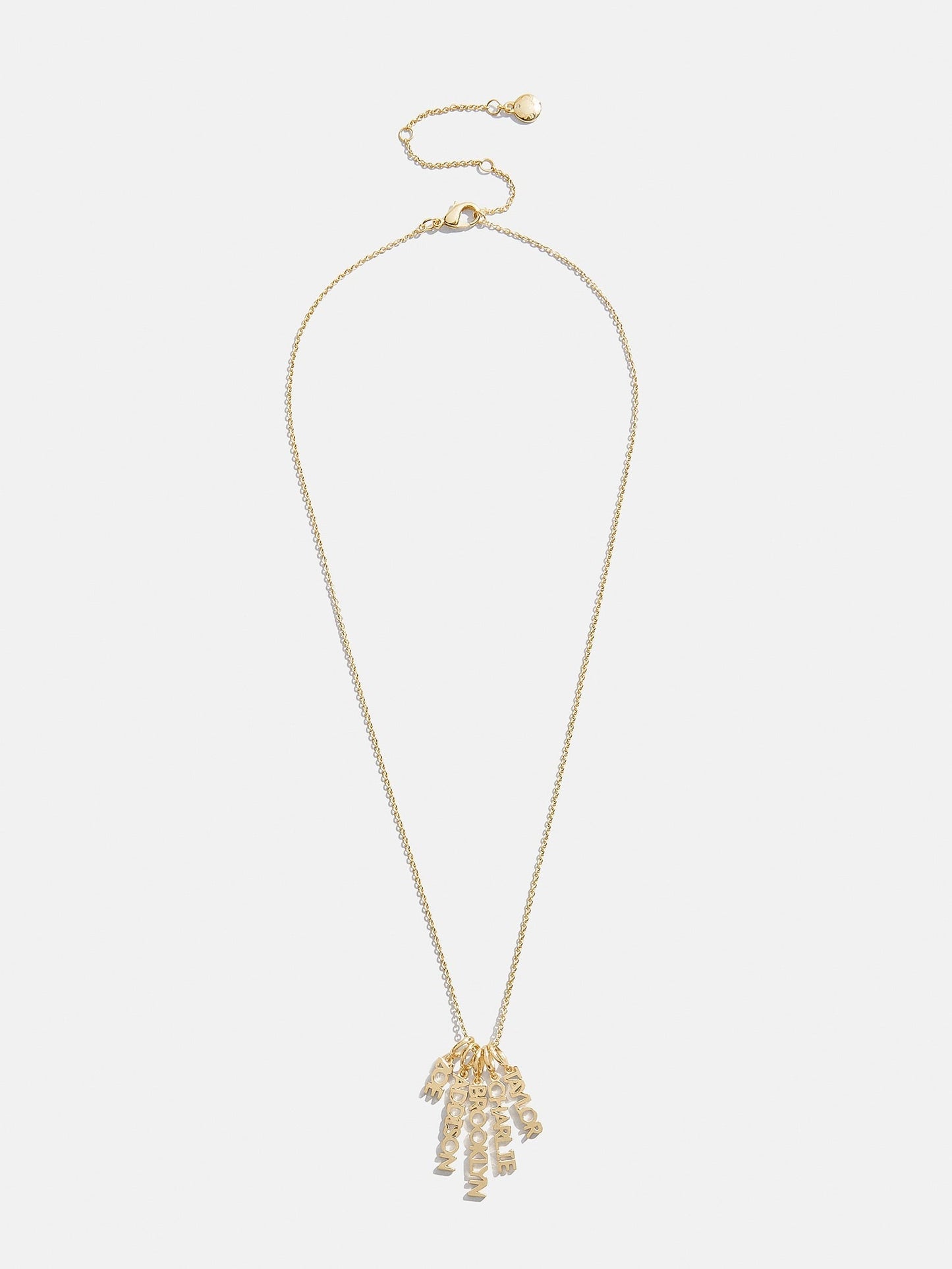 Mini Gold Block Cluster Custom Nameplate Necklace - 2 Names