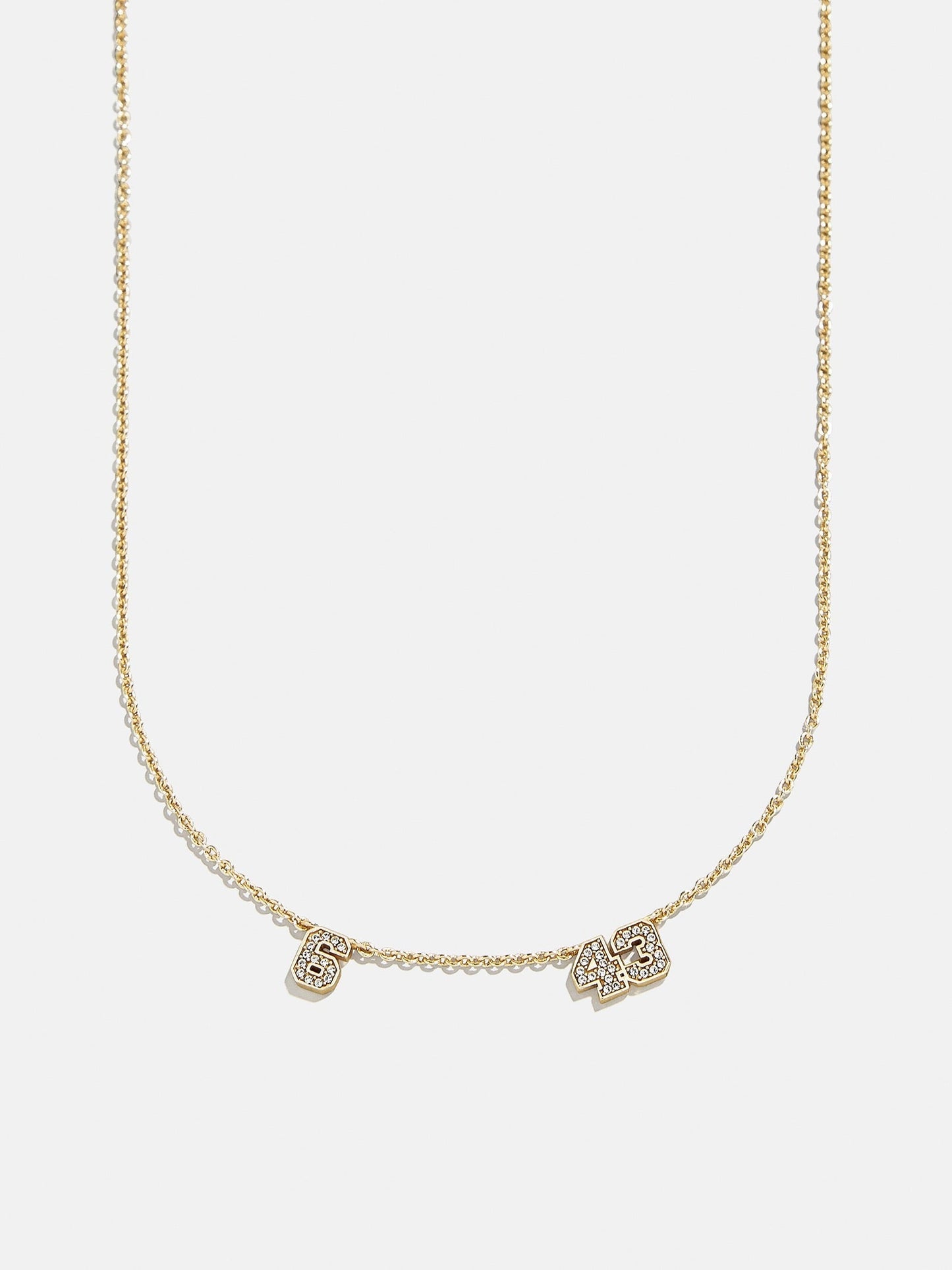 Varsity Number Custom Necklace - Two Gold Stations