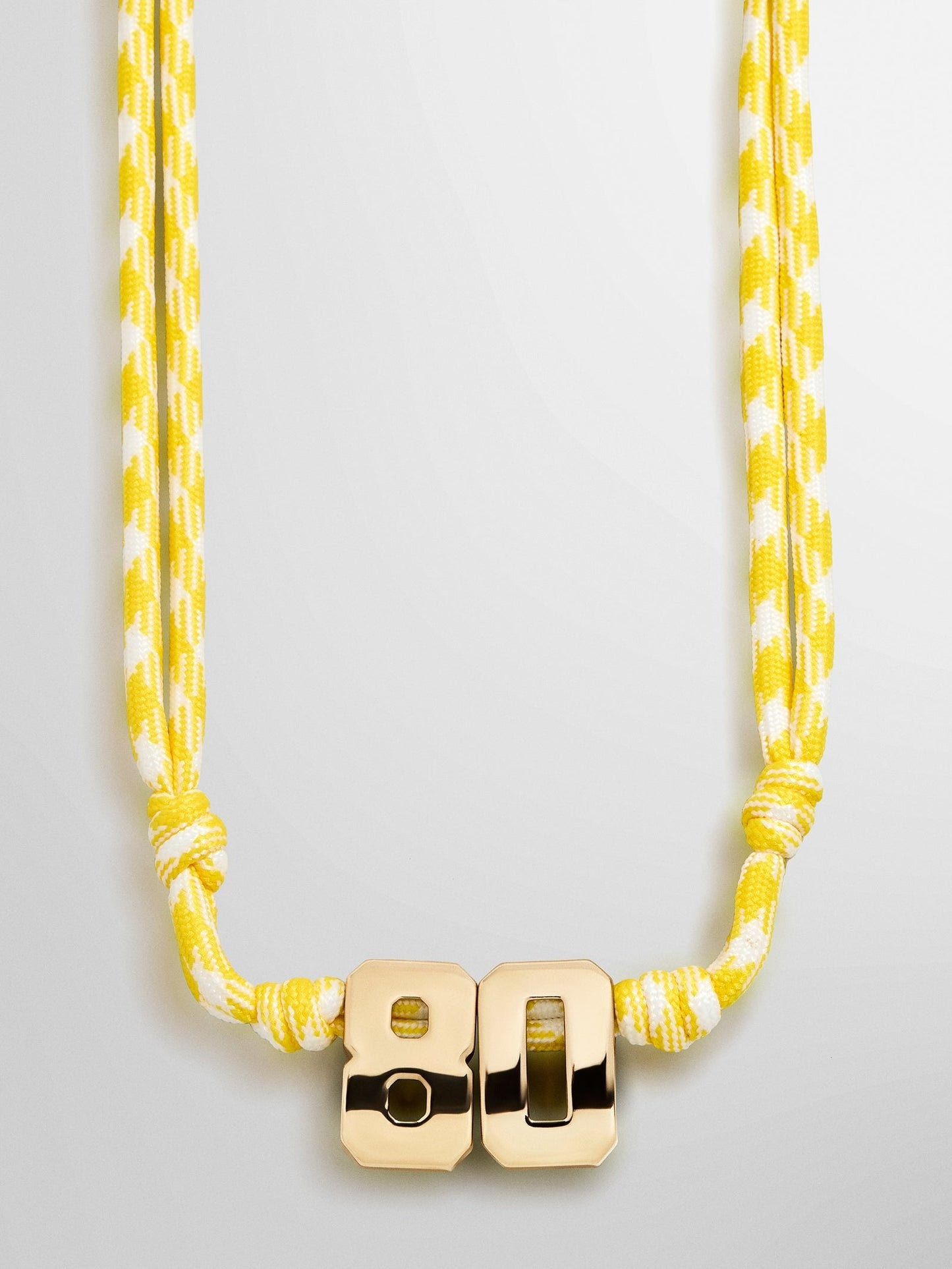 Knotty Varsity Custom Necklace - Bright Yellow Double Digit