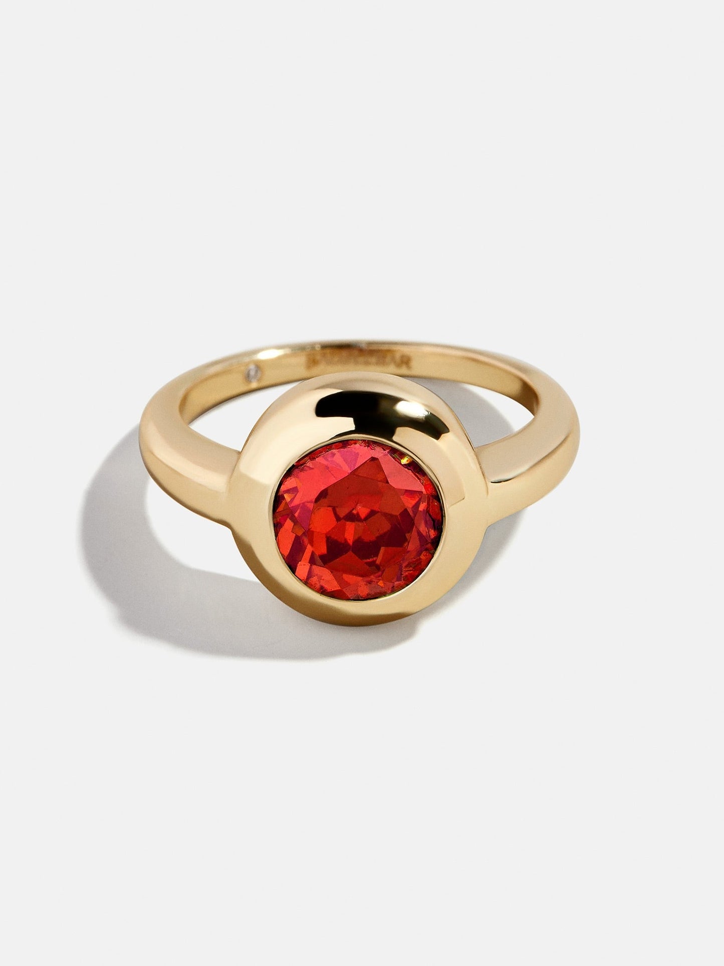 Gold Cubic Zirconia Custom Birthstone Ring - Garnet