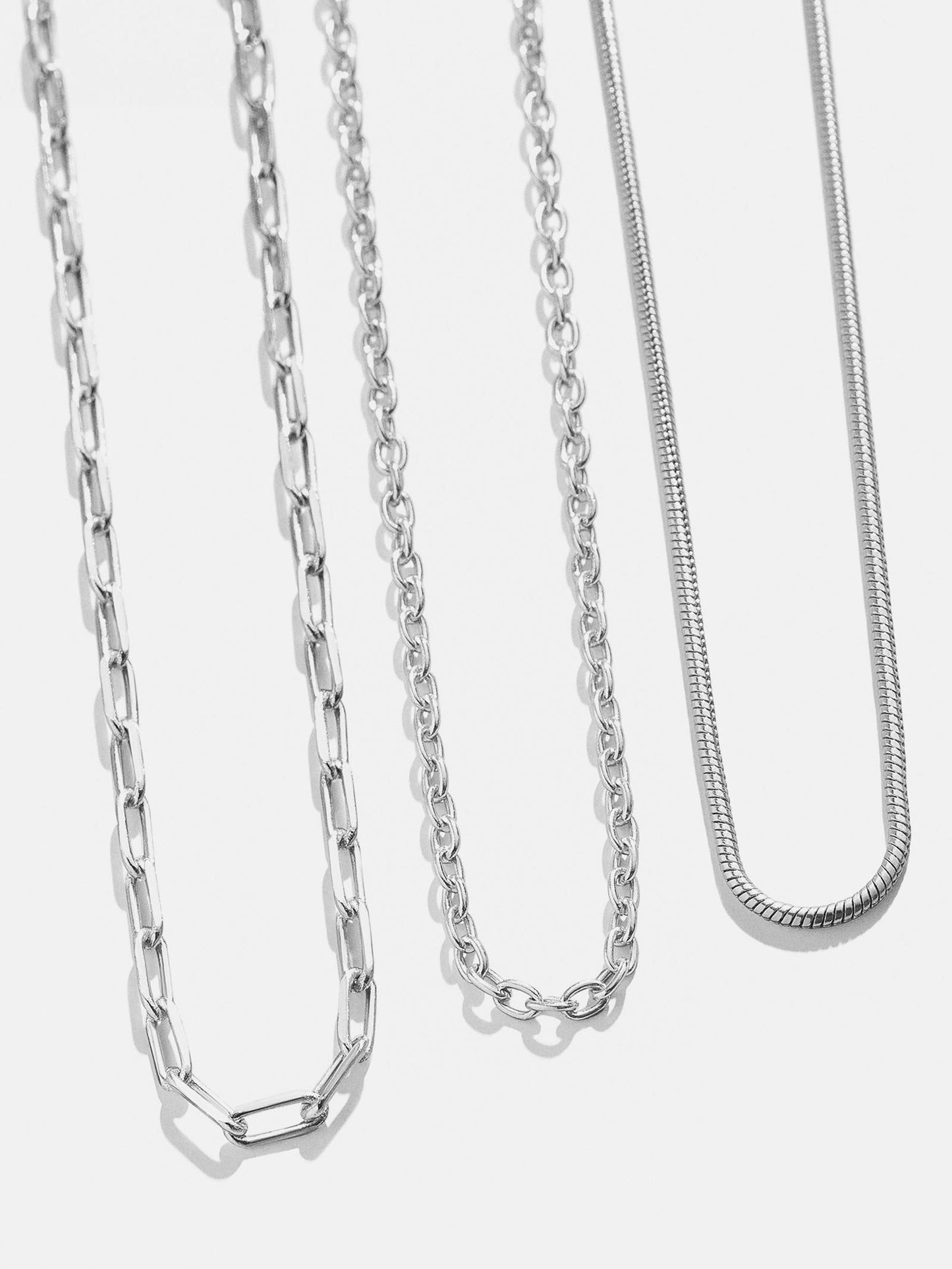 Cluster Charm Necklace Chain - Silver Paperclip Chain