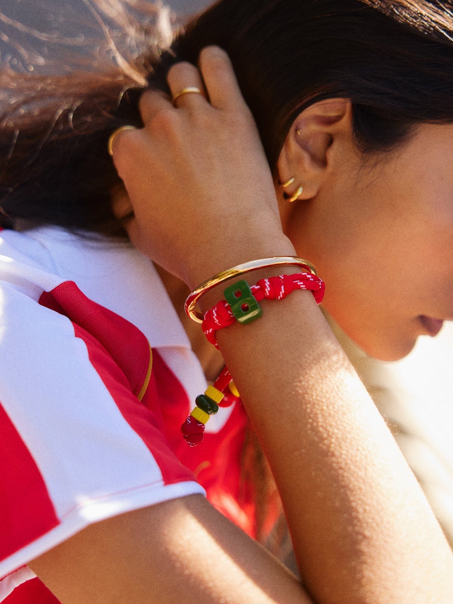 Team Knotty Varsity Custom Bracelet - Morocco Double Digit