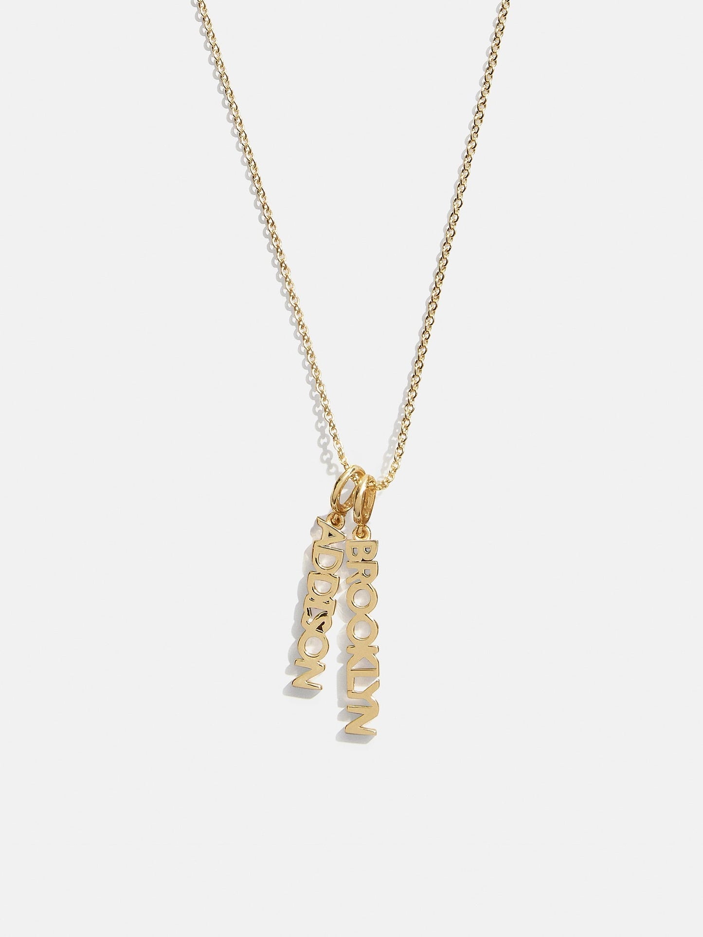 Mini Gold Block Cluster Custom Nameplate Necklace - 2 Names