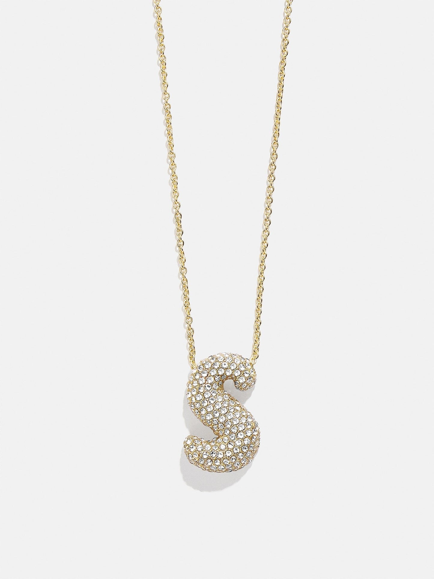 Kids’ Bubble Initial Necklace - Gold/Pavé