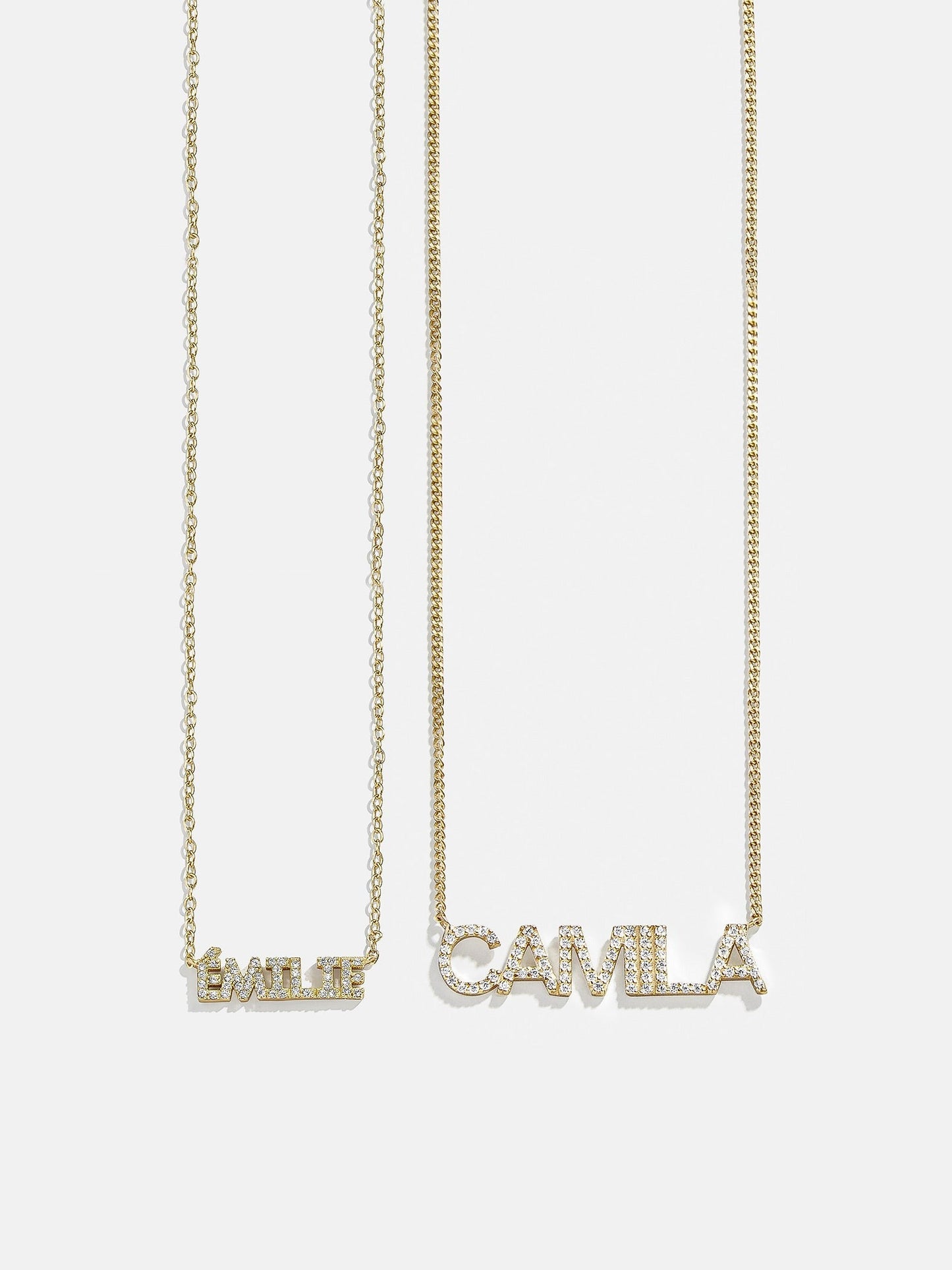 14K Gold Birthstone Custom Nameplate Necklace - Crystal