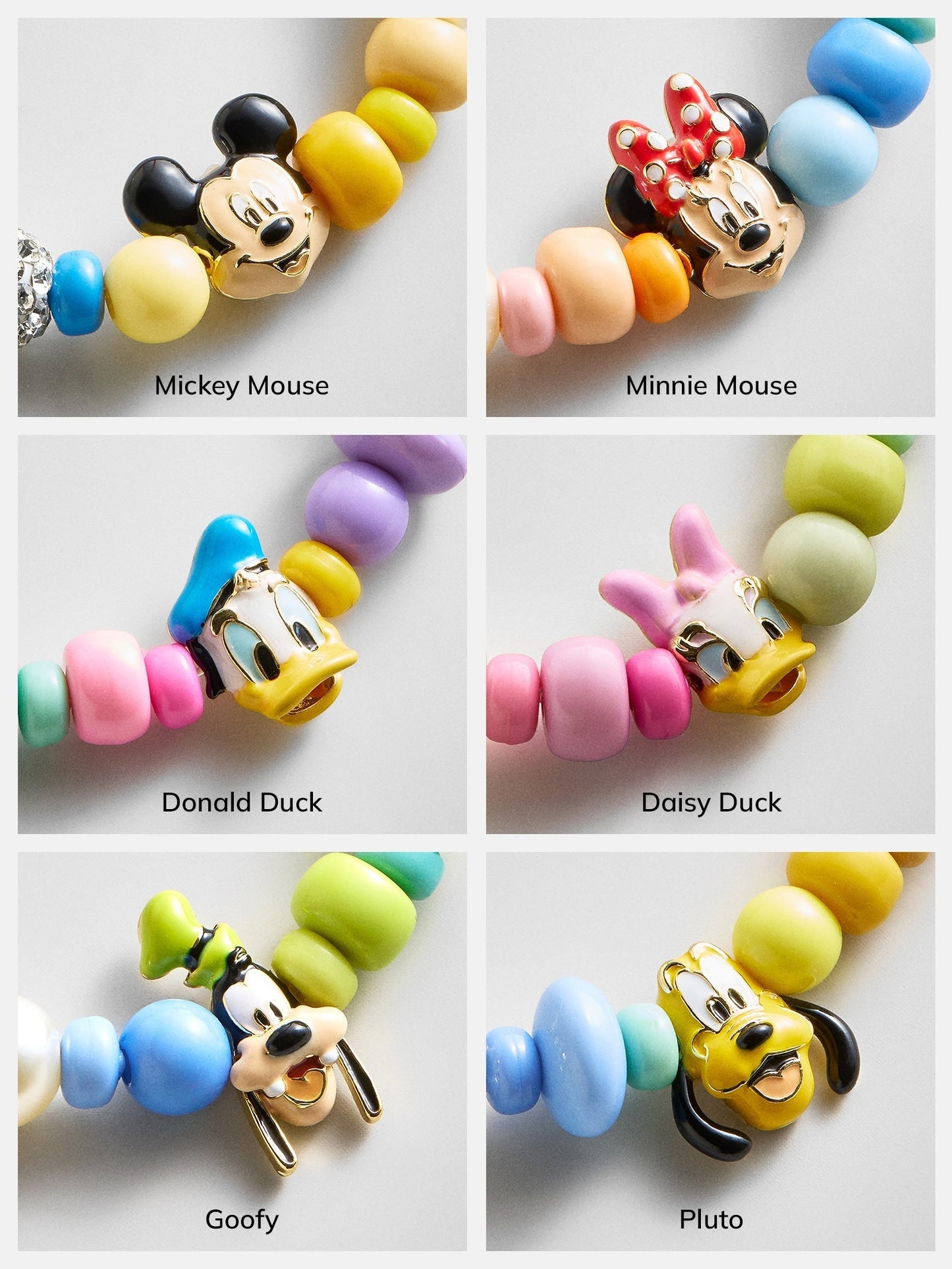 Disney Mickey Mouse Beaded Multicolored Charm Bracelet - Mickey Mouse