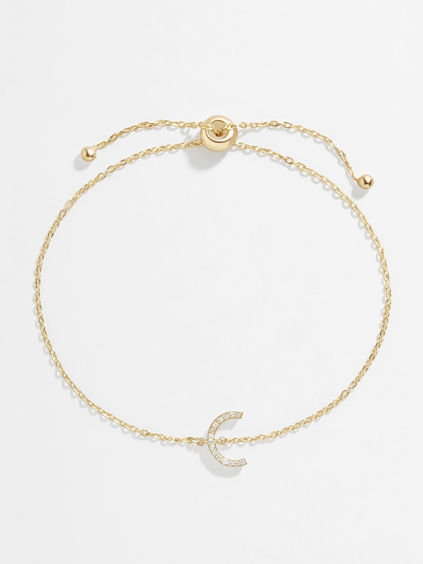 14K Gold & Diamond Initial Bracelet - Gold/Pavé