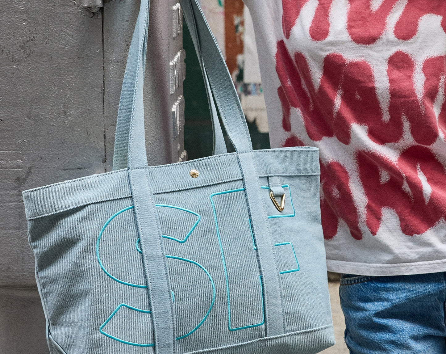Solid Custom Alpha Tote - Blue Denim