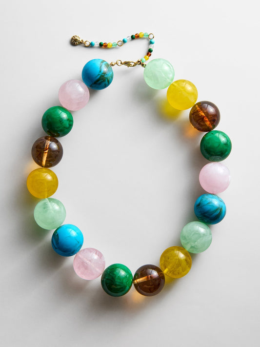 Jane Beaded Necklace - Natural Multi Bead