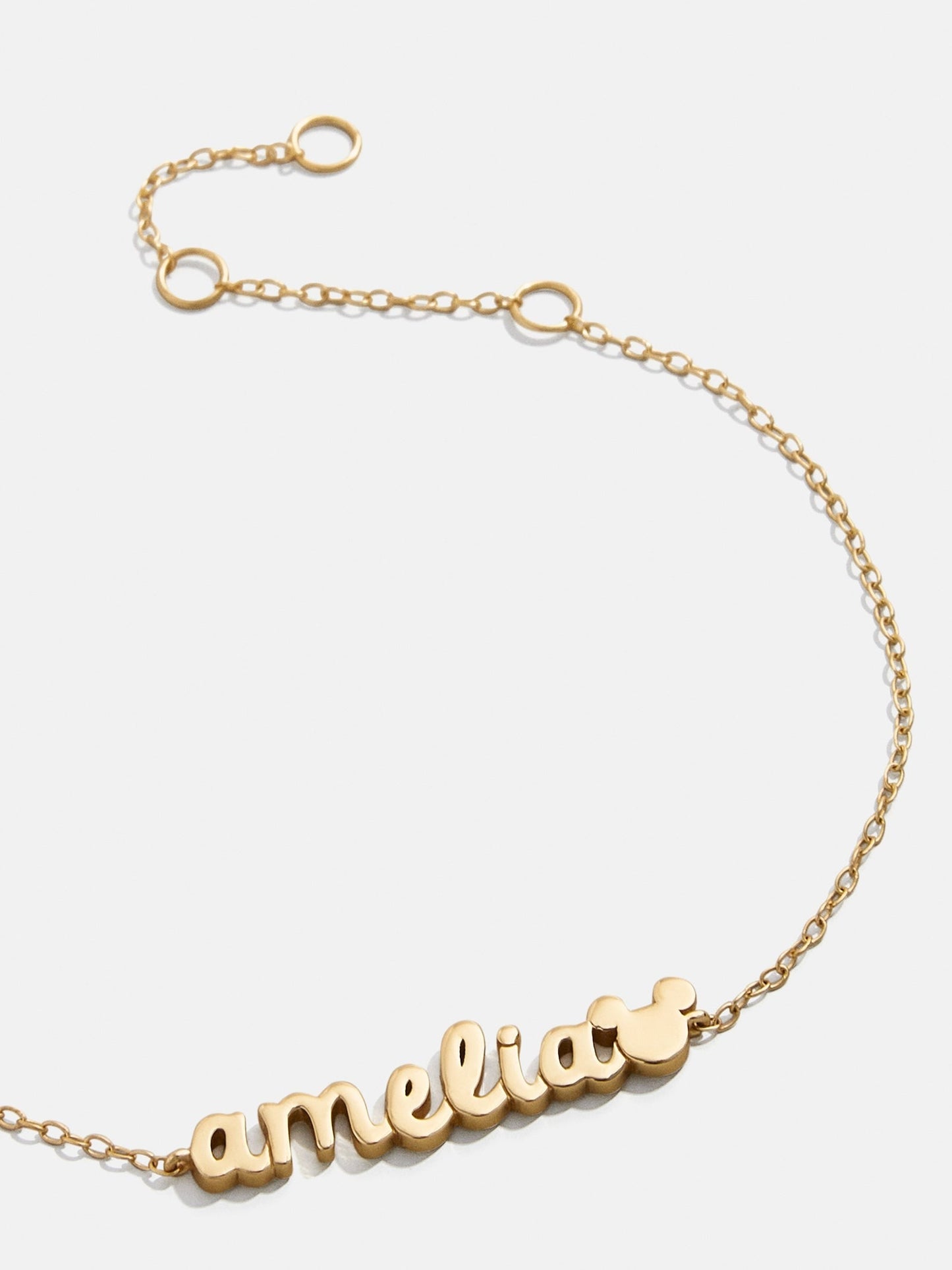 Disney Mickey Mouse 14K Gold Plated Sterling Silver Custom Nameplate Bracelet - Gold