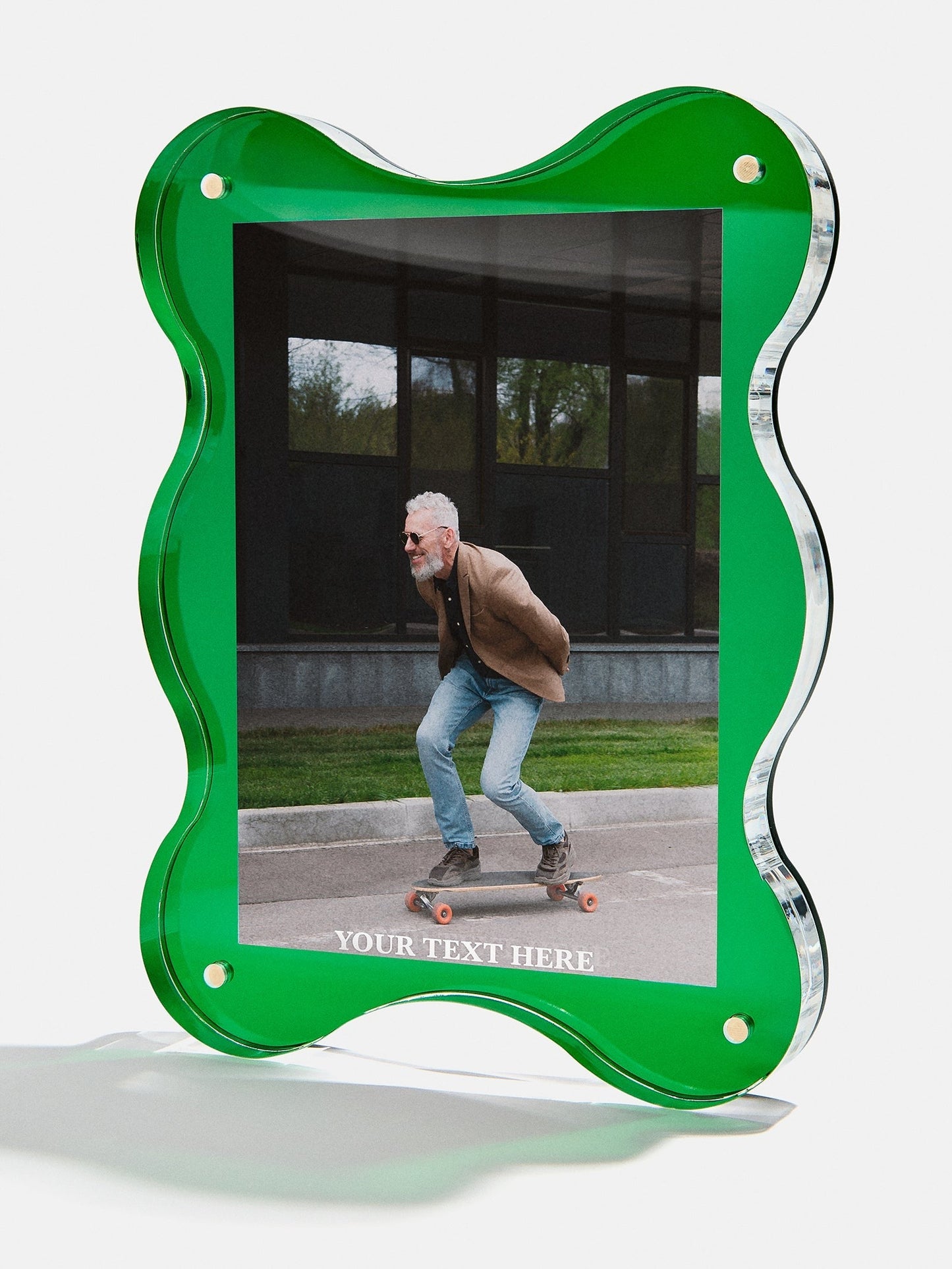 Picture Perfect Vertical Acrylic Frame - Retro Wavy Shape