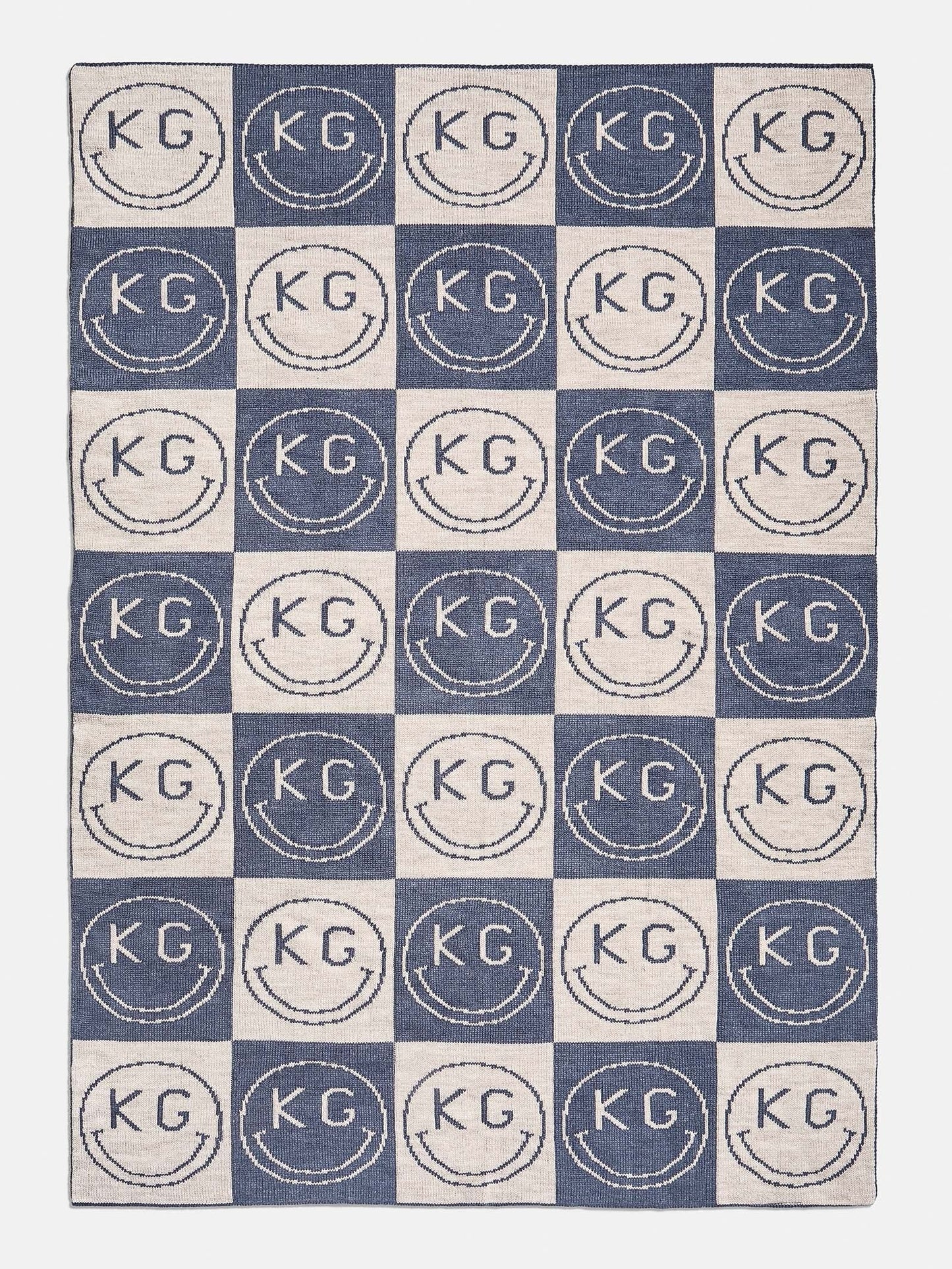 All Smiles Custom Blanket - Denim Blue/Stone