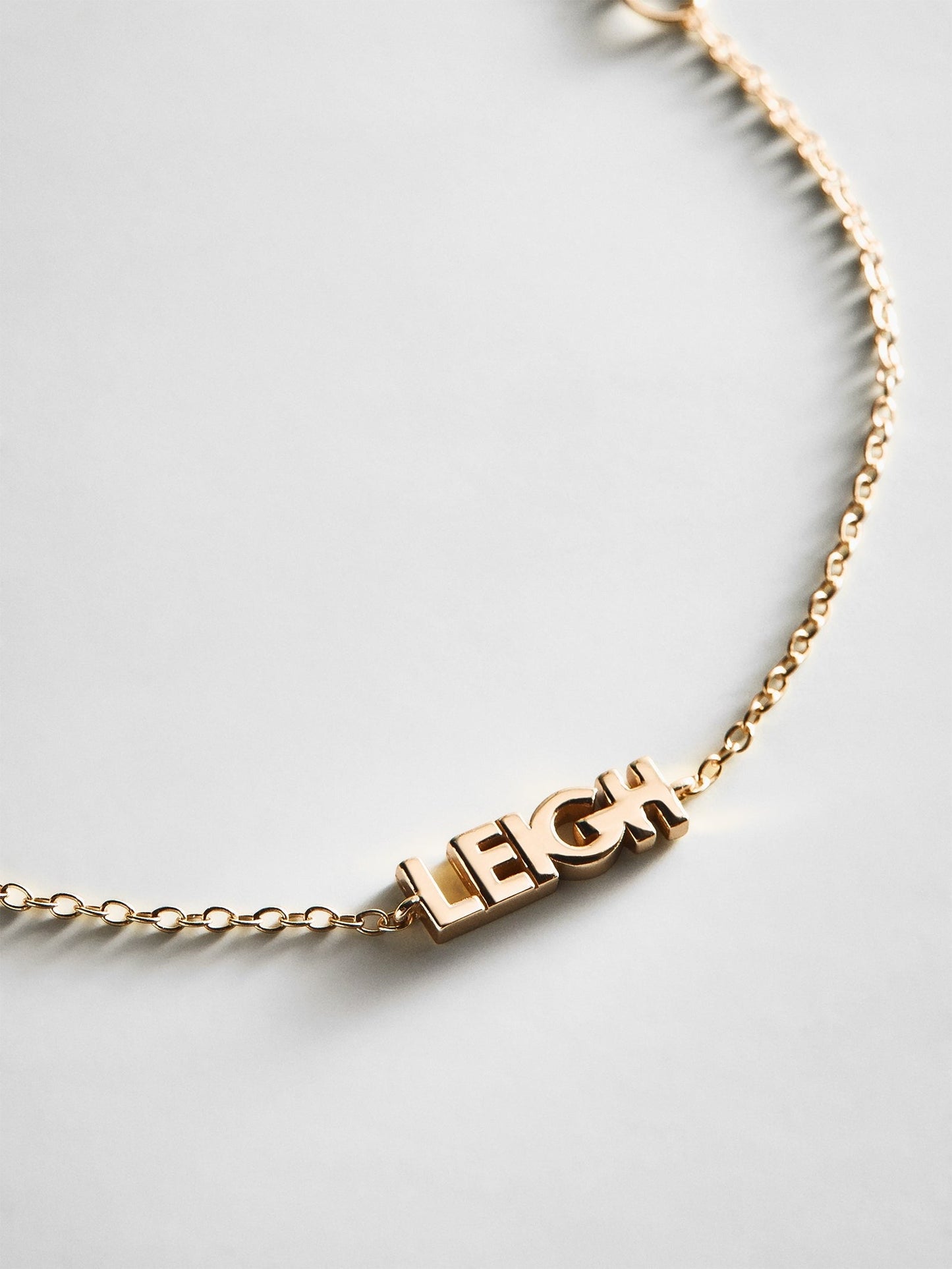 14K Gold Custom Block Multi Name Bracelet - 1 Name