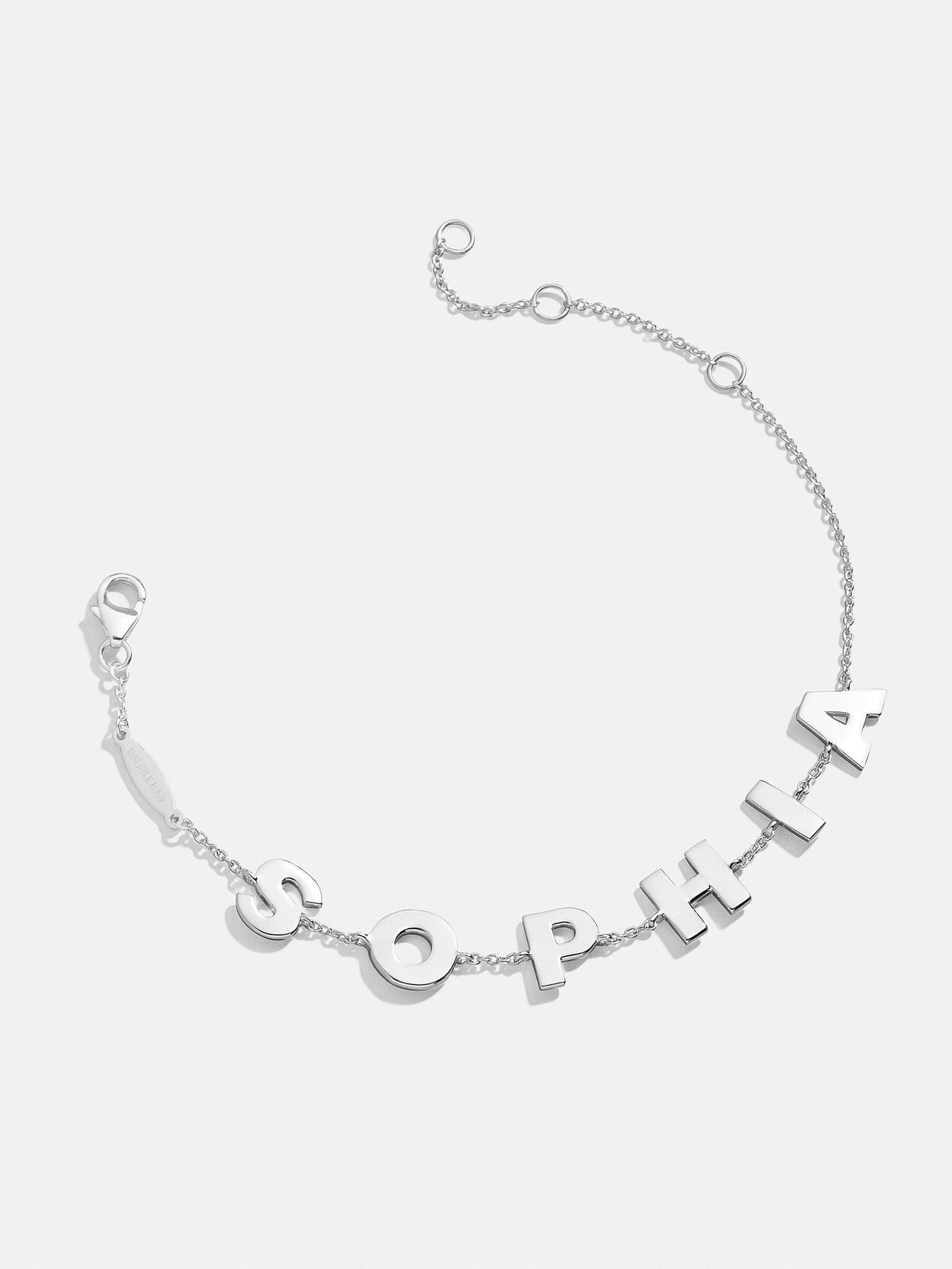 Sterling Silver Spaced Letter Custom Name Bracelet - Sterling Silver