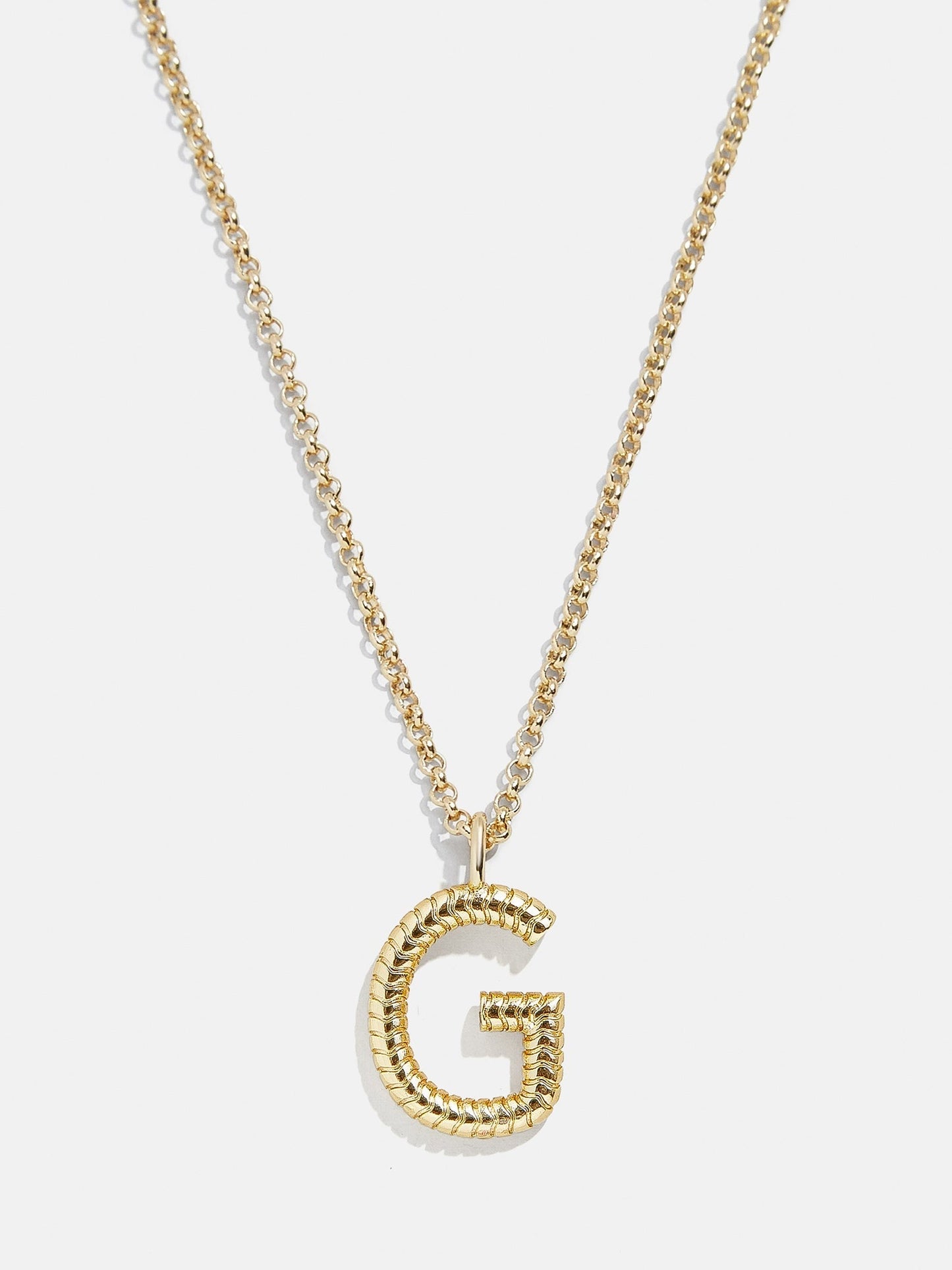 Classic Initial Necklace - Ribbed Initial