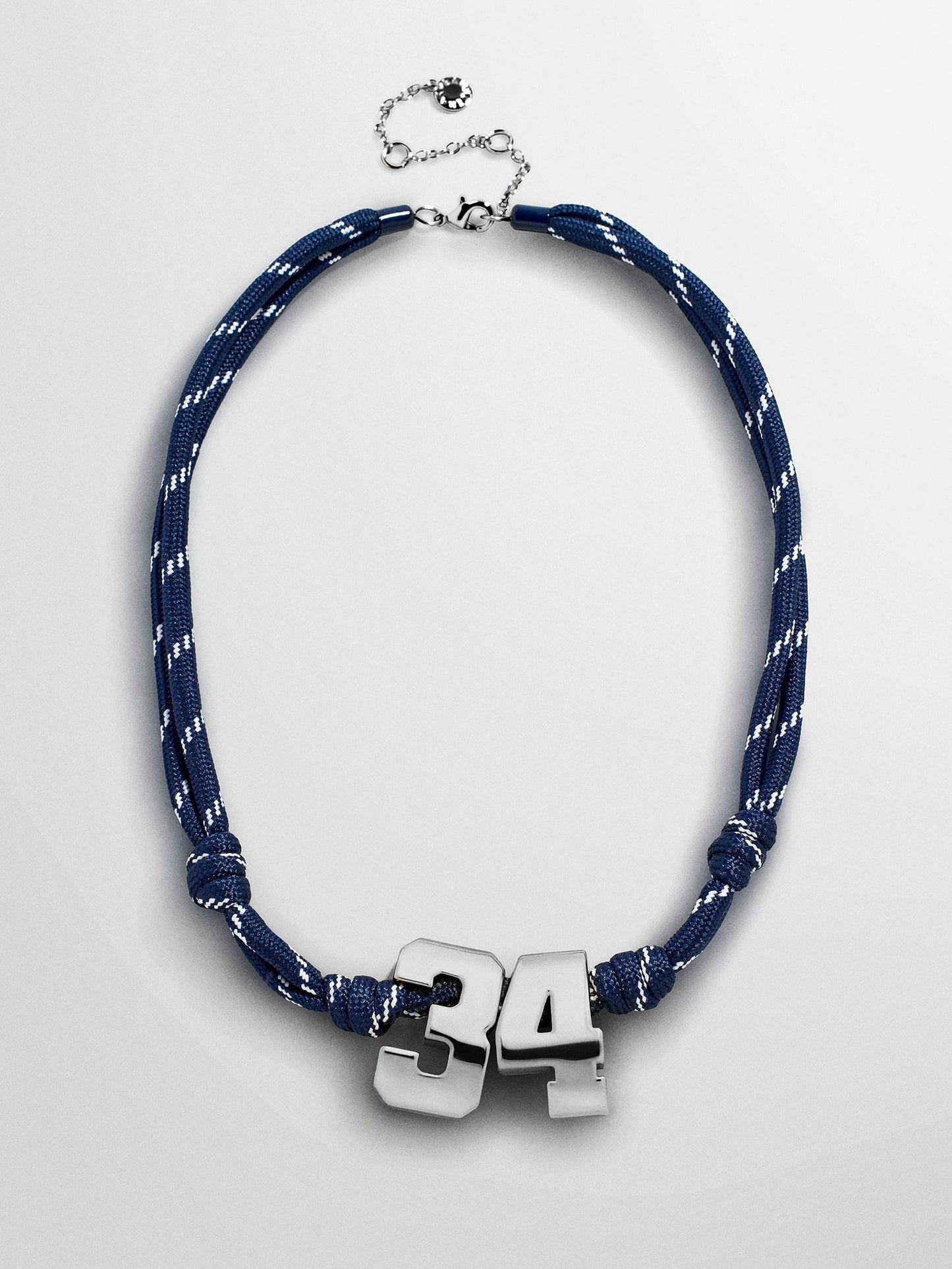 Knotty Varsity Custom Necklace - Navy Double Digit