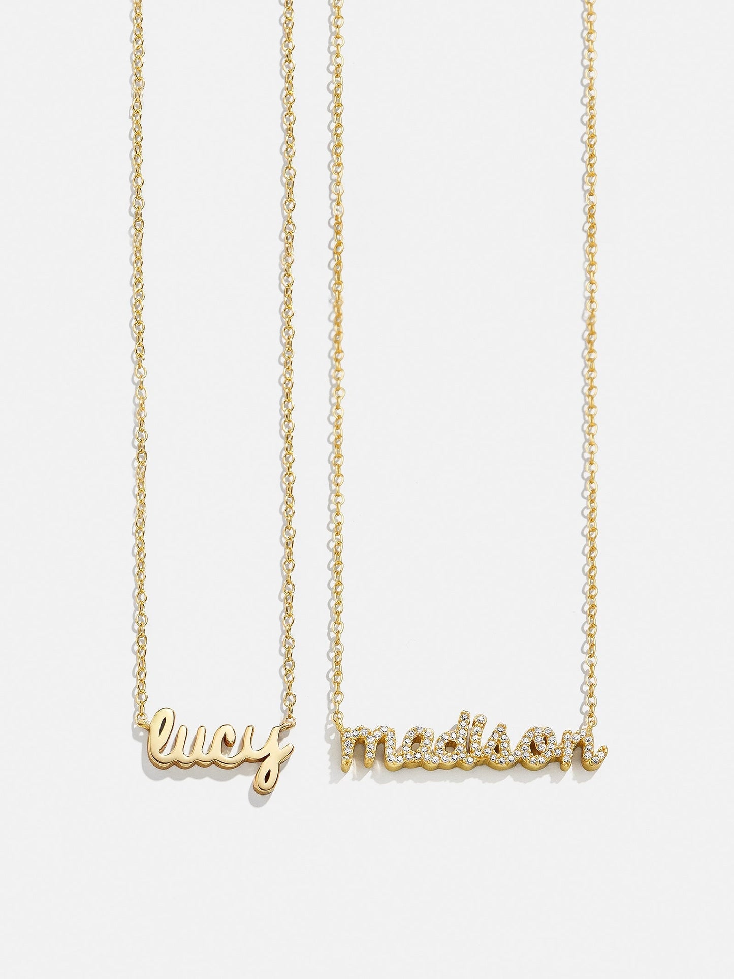 14K Gold Custom Nameplate Necklace - Mini Script