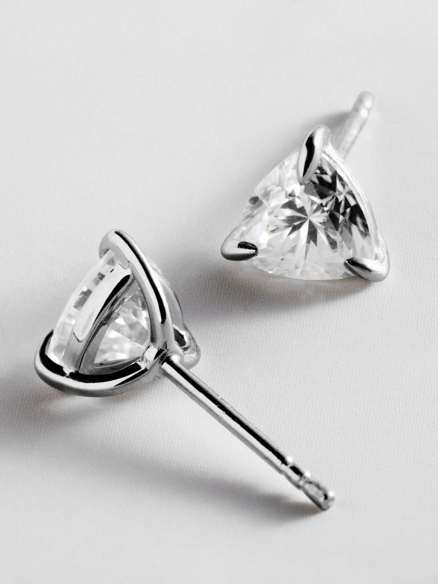 Debra 14K Gold Earrings - Trillion Stone