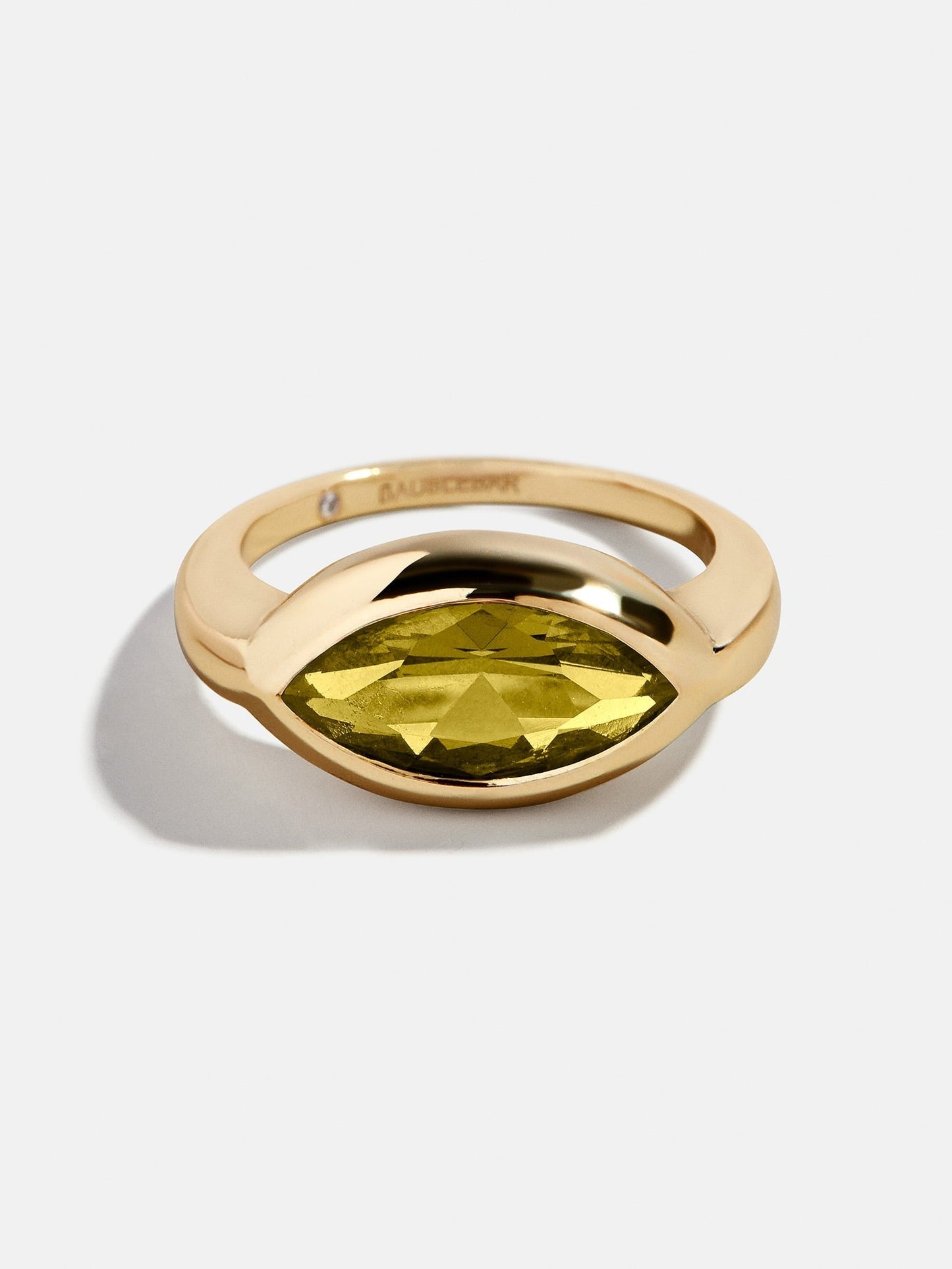 Gold Cubic Zirconia Custom Birthstone Ring - Peridot