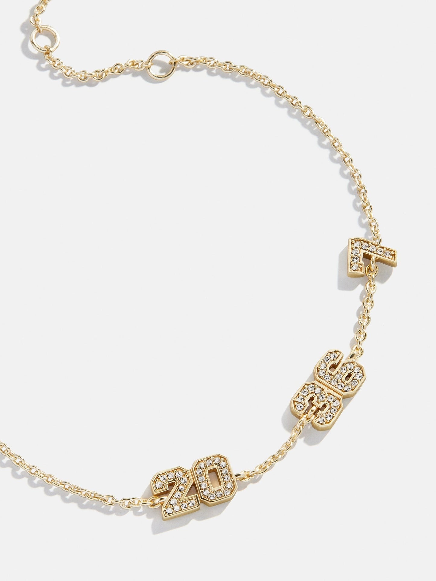Varsity Number Custom Bracelet - Three Gold Stations