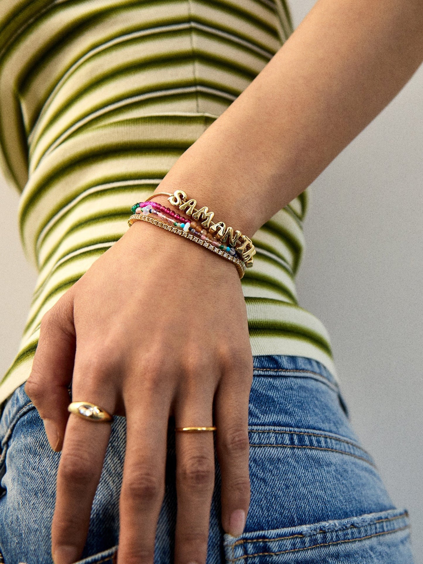 Rowan Semi-Precious Custom Layered Bracelet - Santorini