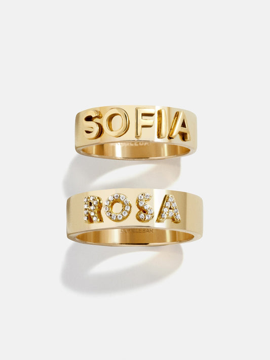 14K Gold Custom Block Ring - 14K Gold
