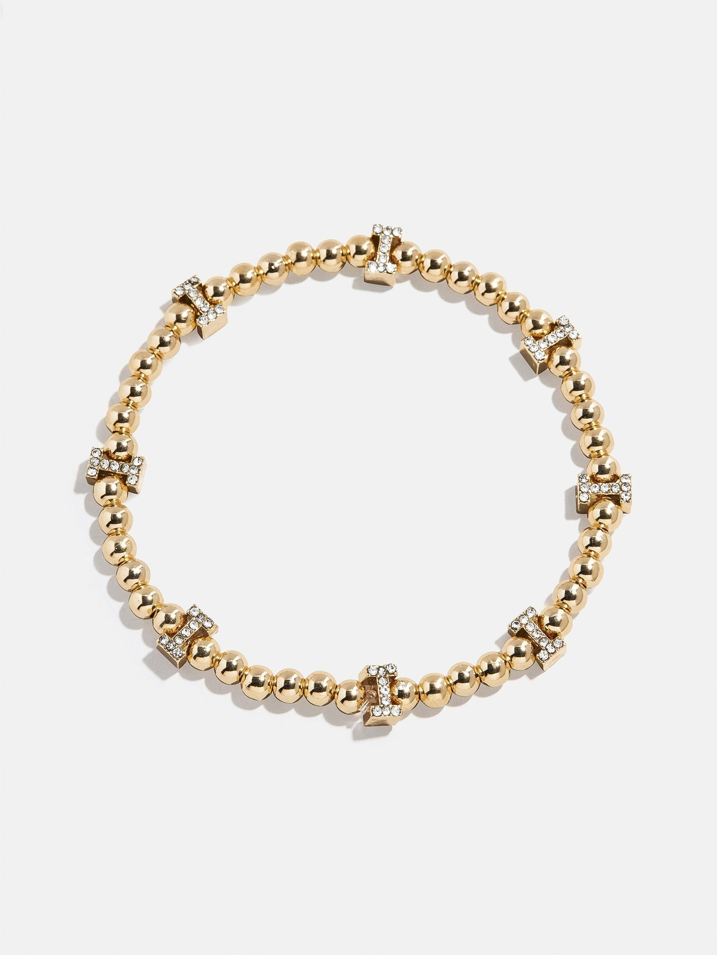 Gold/Pavé Repeating Initial Pisa Bracelet - I