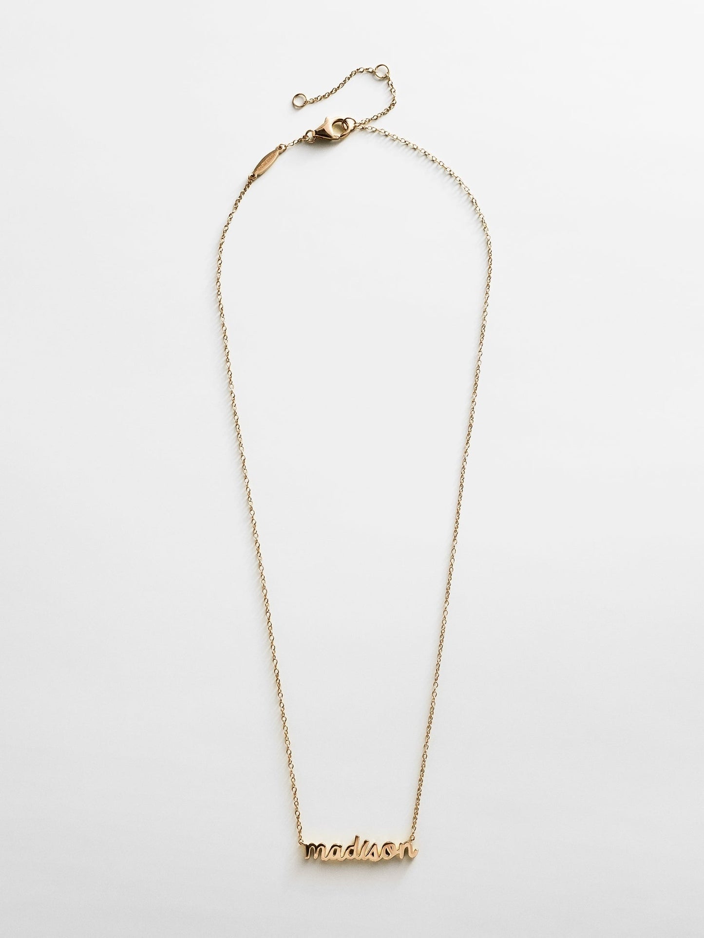 14K Gold Custom Nameplate Necklace - Mini Script