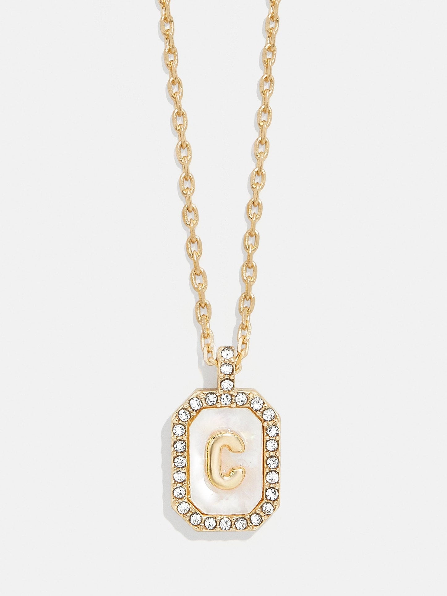 Gold & Mother of Pearl Initial Necklace - Mother Of Pearl