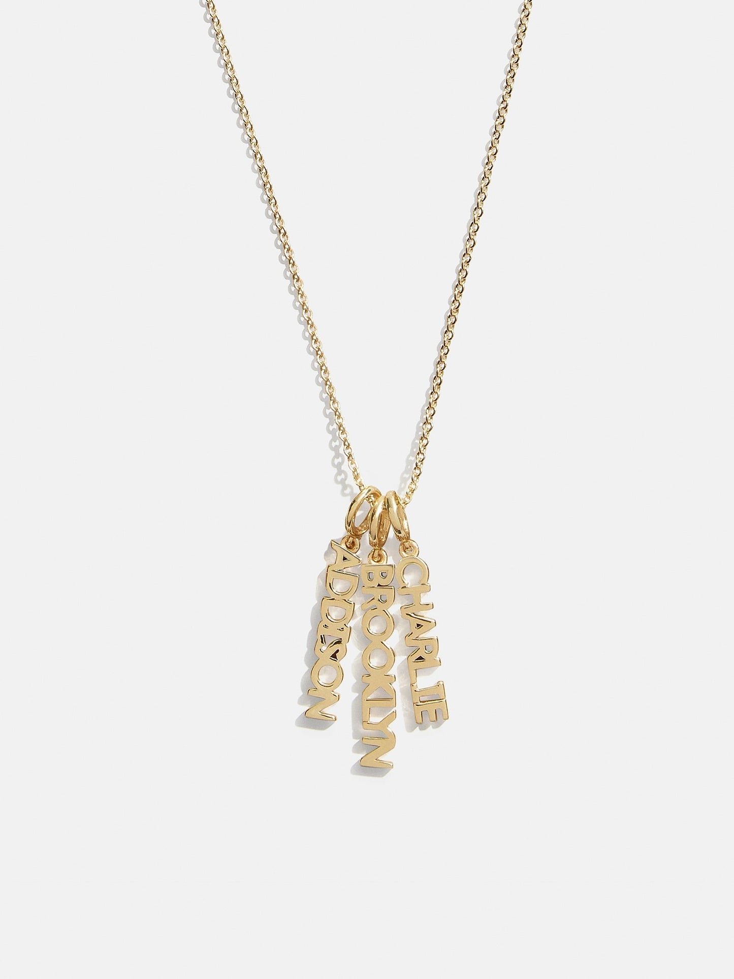 Mini Gold Block Cluster Custom Nameplate Necklace - 3 Names