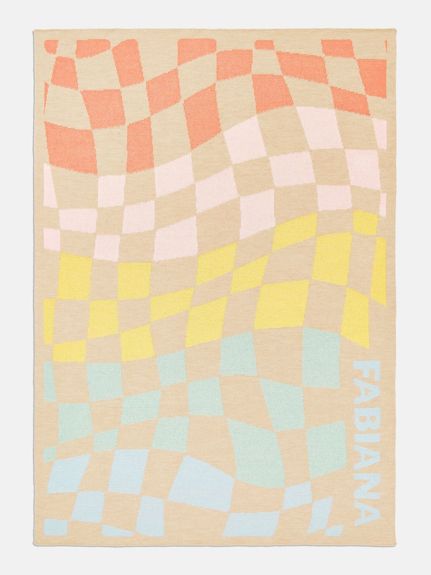 3D Check Custom Blanket - Beige/Multi
