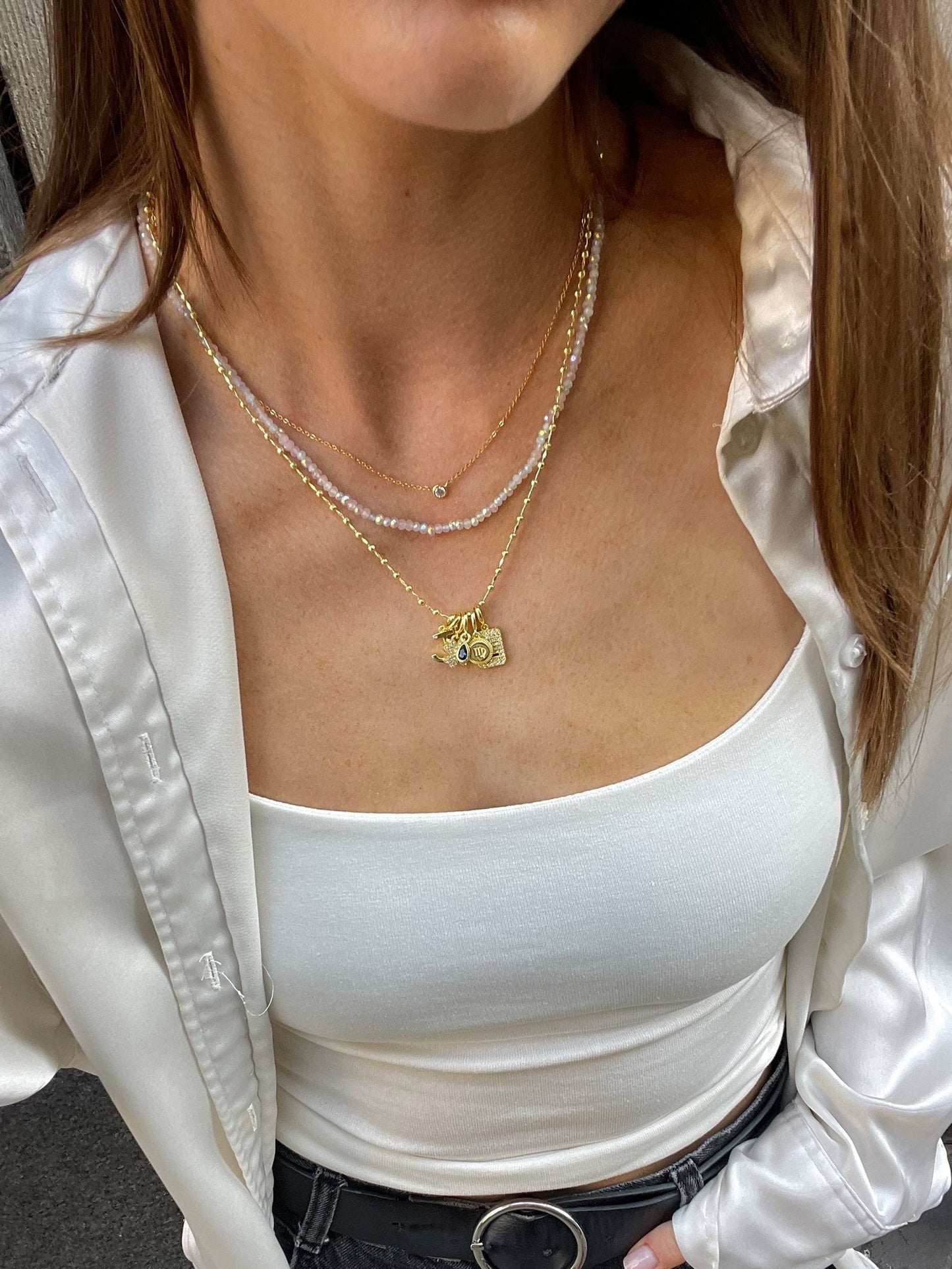 Enamel Number Custom Charm - Gold