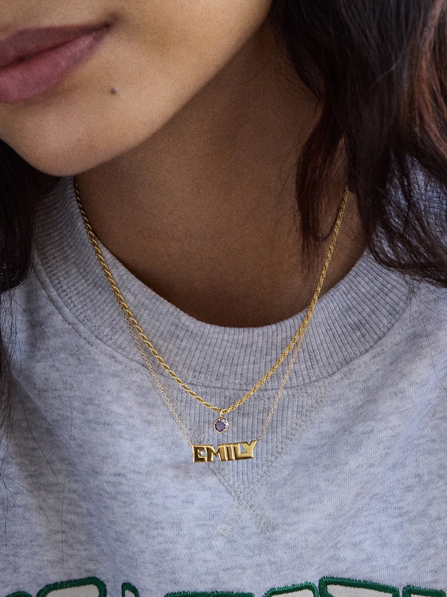 14K Gold Custom Nameplate Necklace - Bold