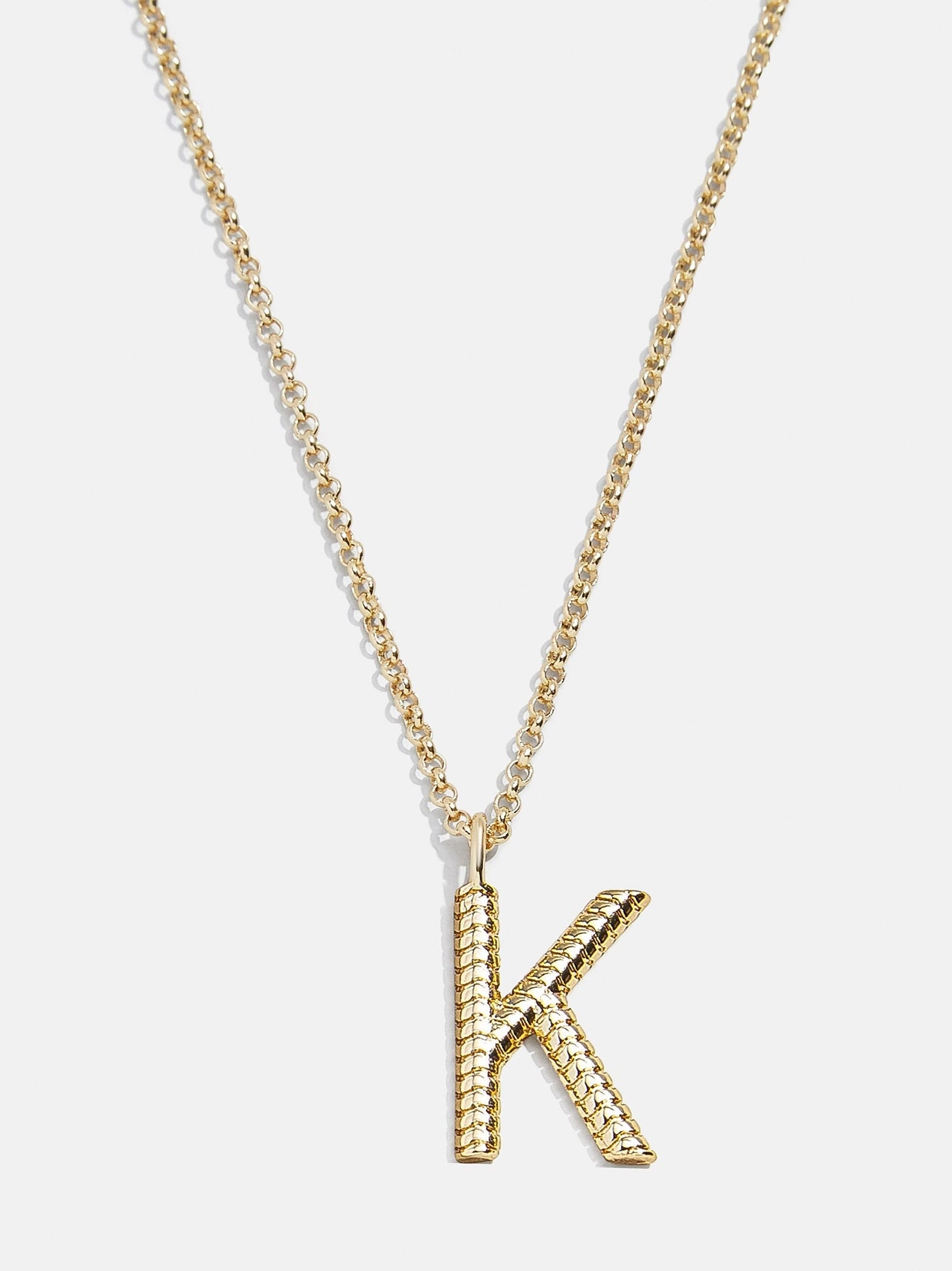 Classic Initial Necklace - Ribbed Initial