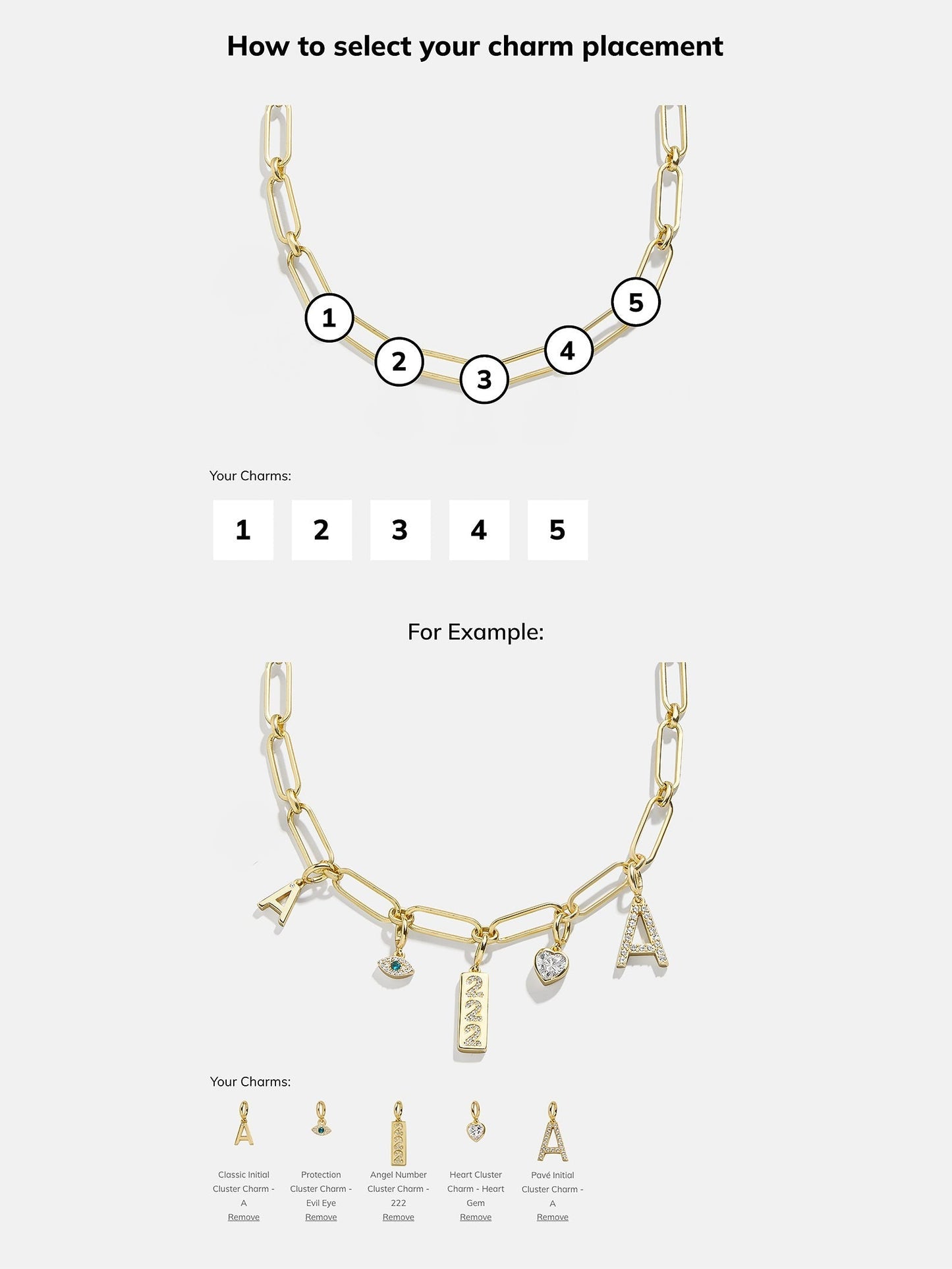 Spaced Custom Charm Necklace - Spaced Charm Necklace