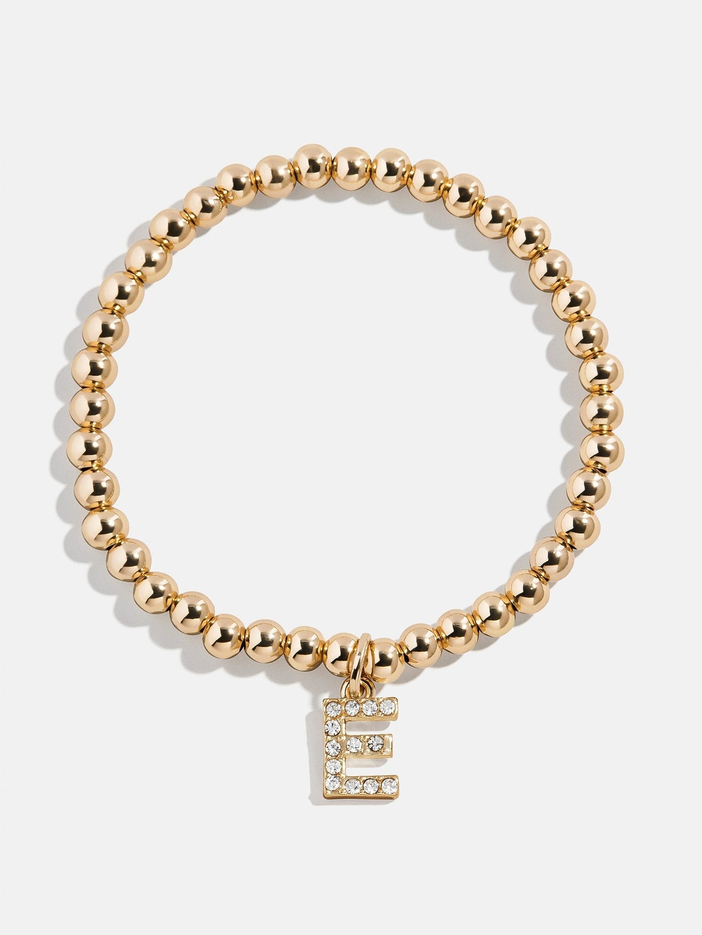 Gold/Pavé Dangle Charm Initial Pisa Bracelet - E